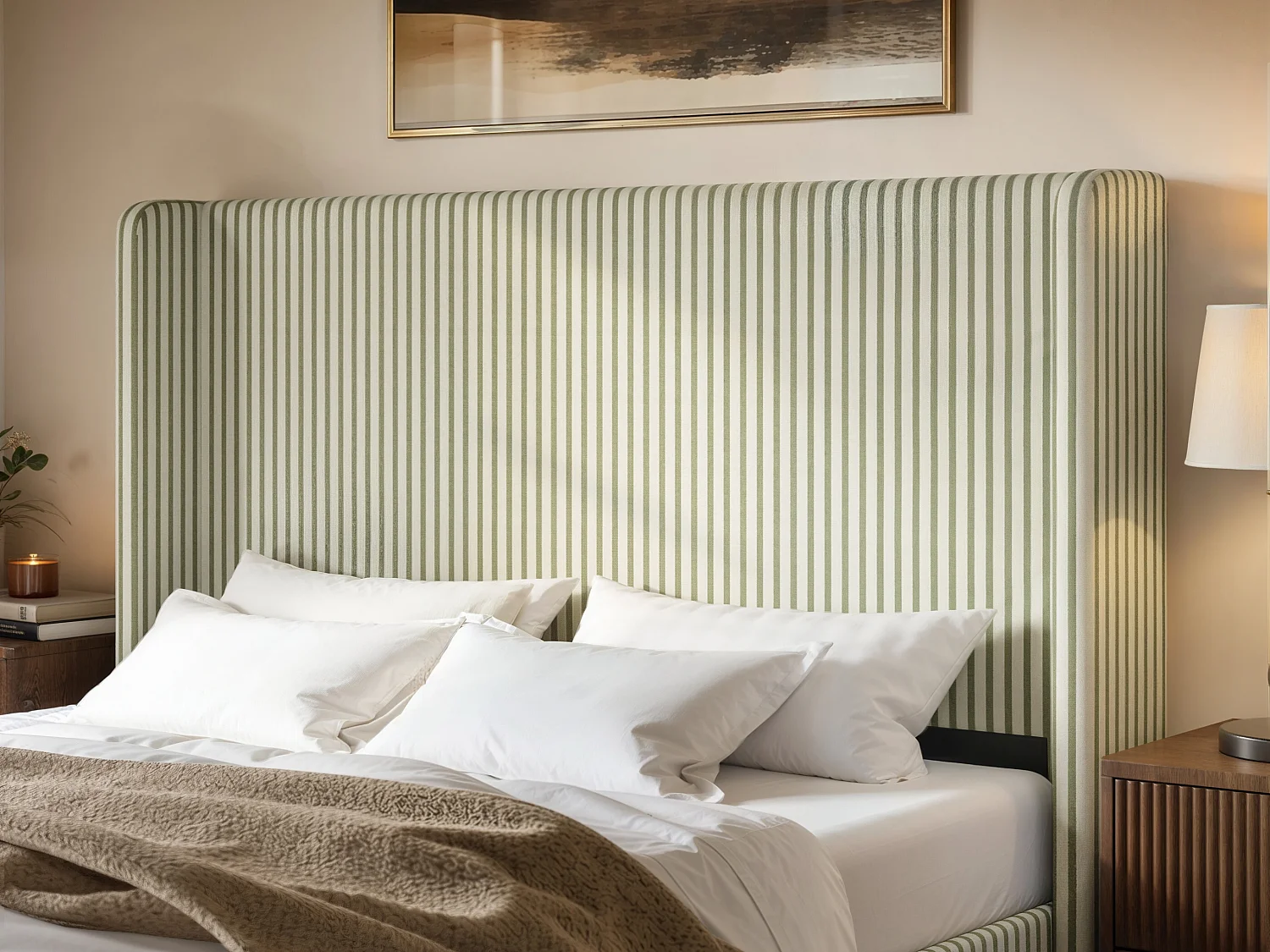 SOLACE+CO Jovanna Kingsize Bed with Winged Headboard Green