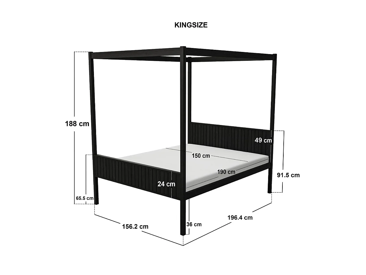 Flair Maddy 4 Poster Kingsize Bed Black
