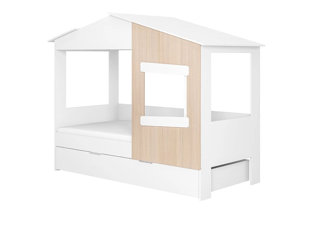 Flair Dreamland House Bed with Trundle White & Oak