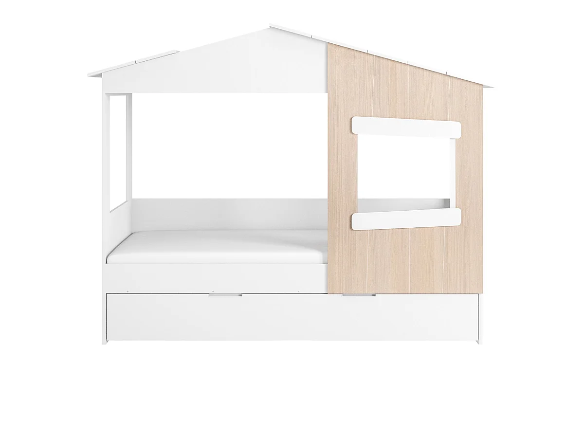 Flair Dreamland House Bed with Trundle White & Oak