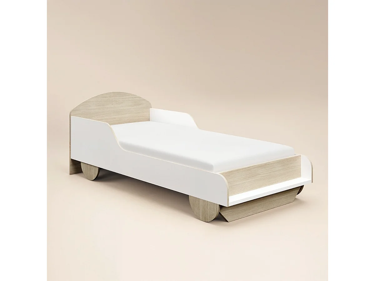 Flair Oliver Car Wooden Bed White & Oak