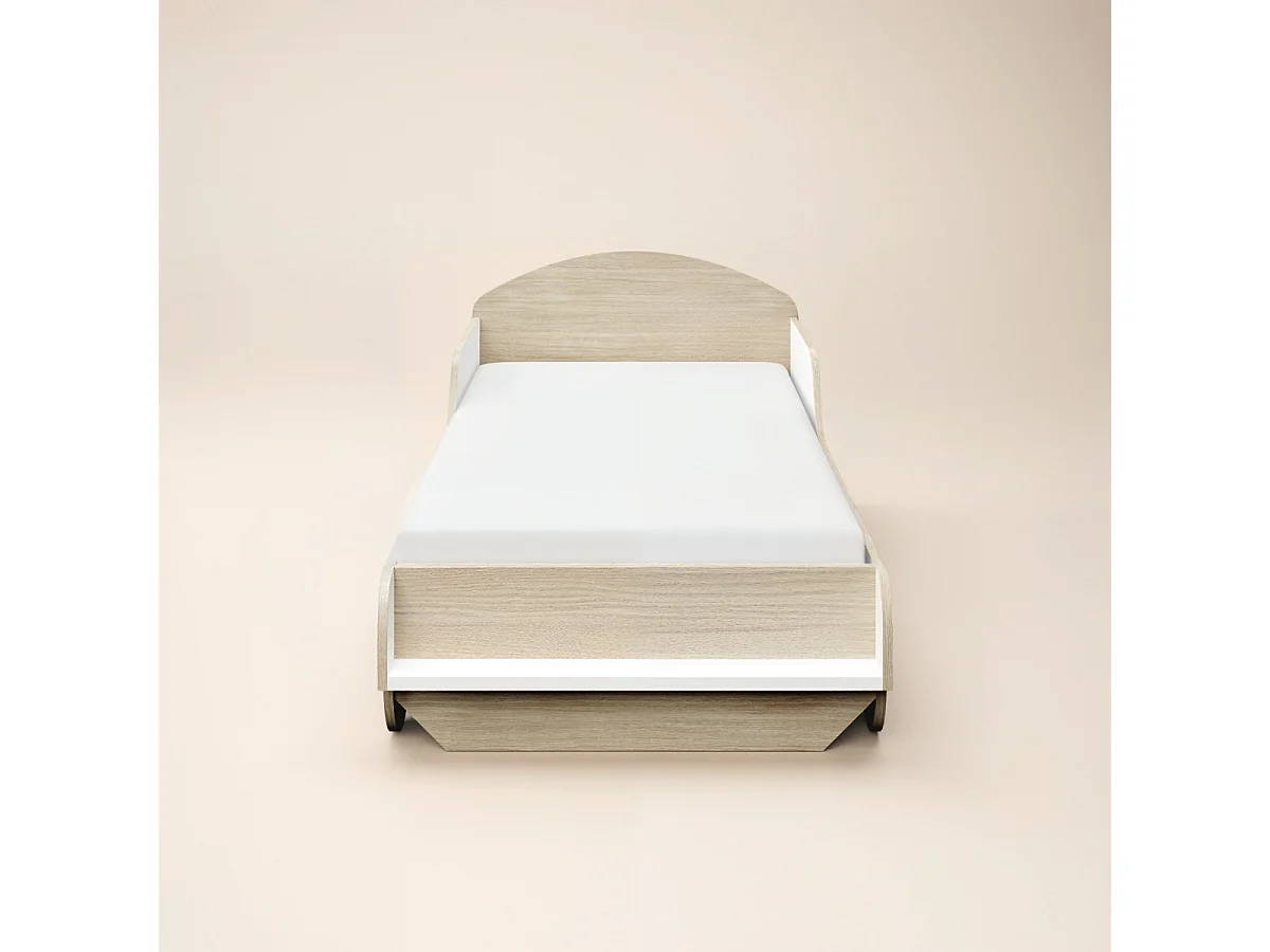 Flair Oliver Car Wooden Bed White & Oak