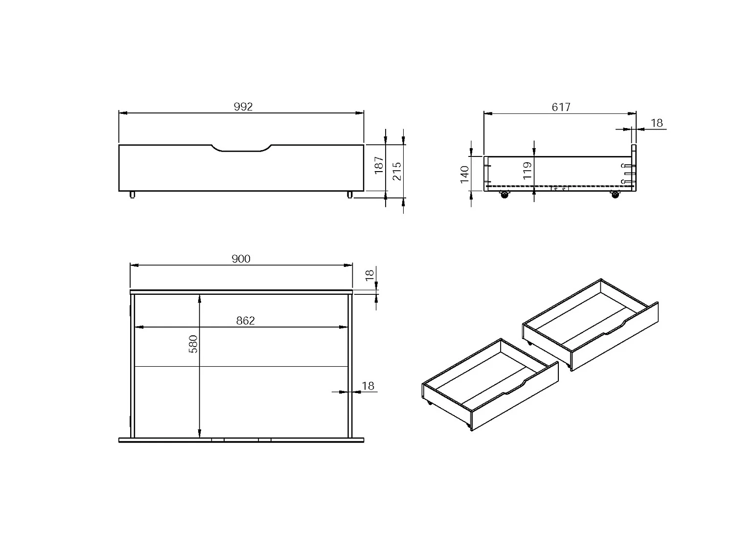 Noomi Jorgi Corner Storage Bed White & Oak