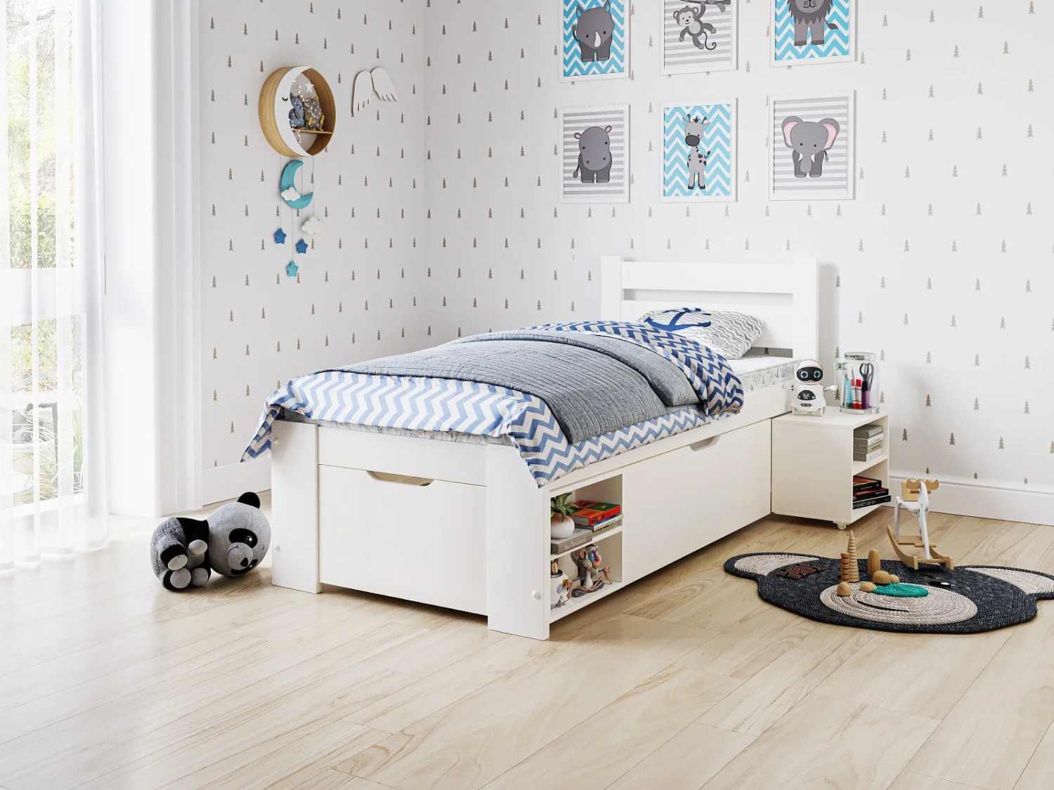Noomi Hansa Storage Bed White
