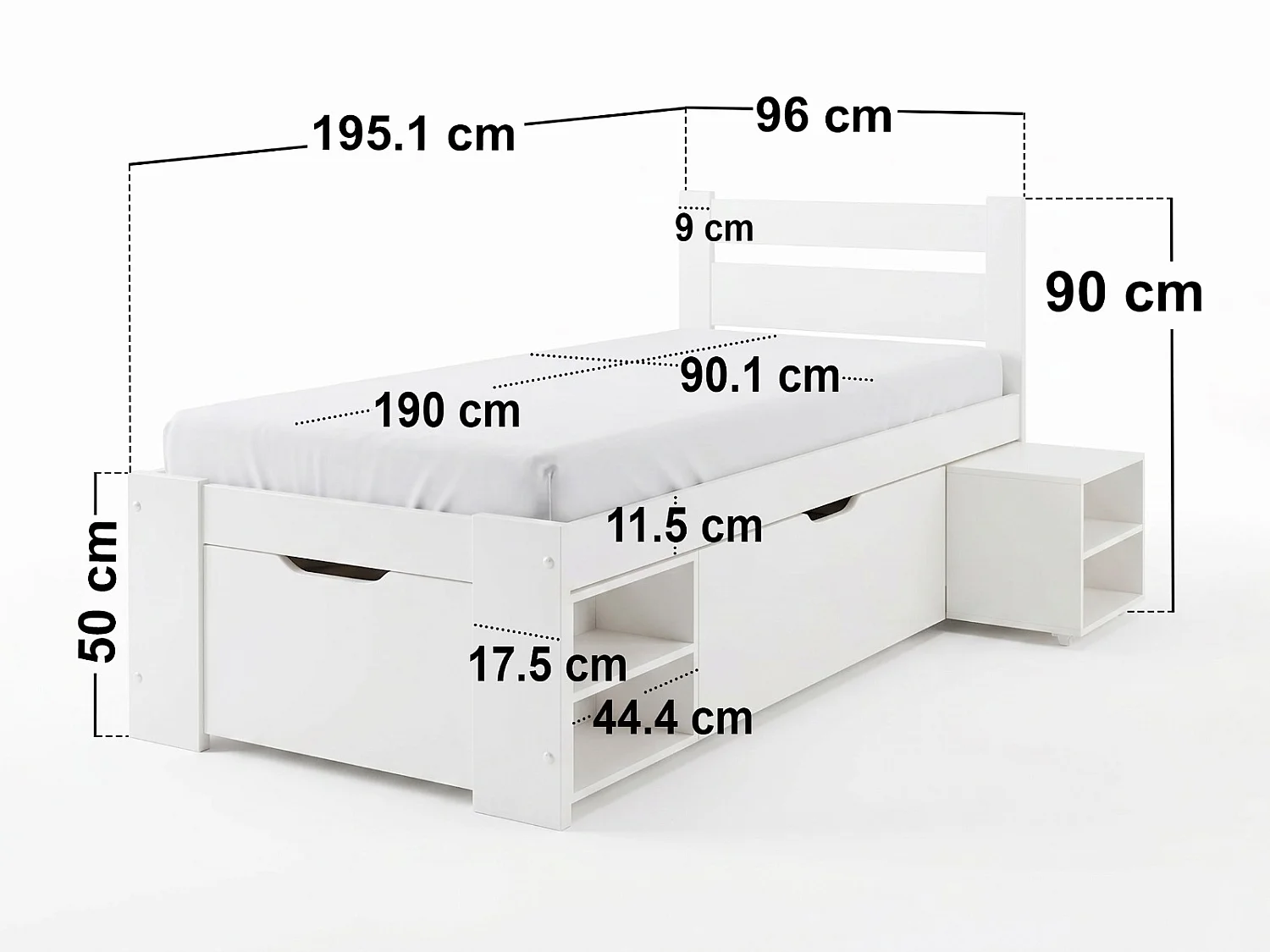 Noomi Hansa Storage Bed White