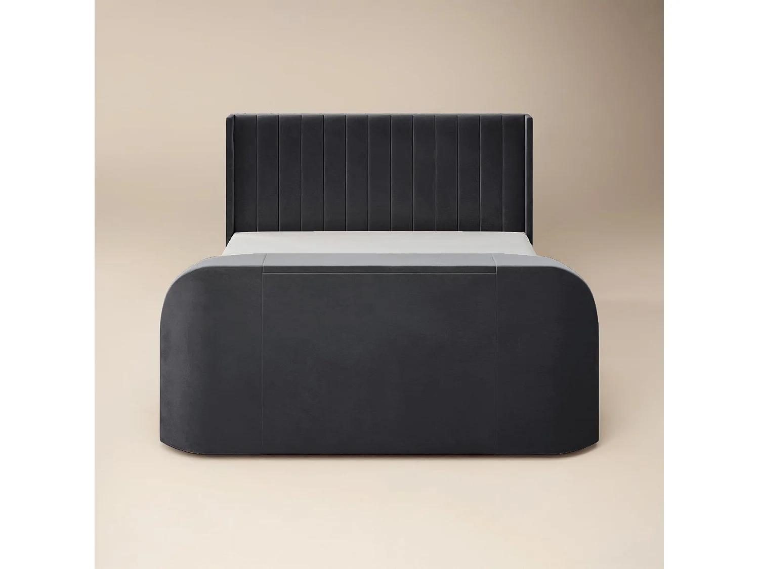 Flair Fallon TV Side Lift Ottoman Bed Charcoal Velvet Super King