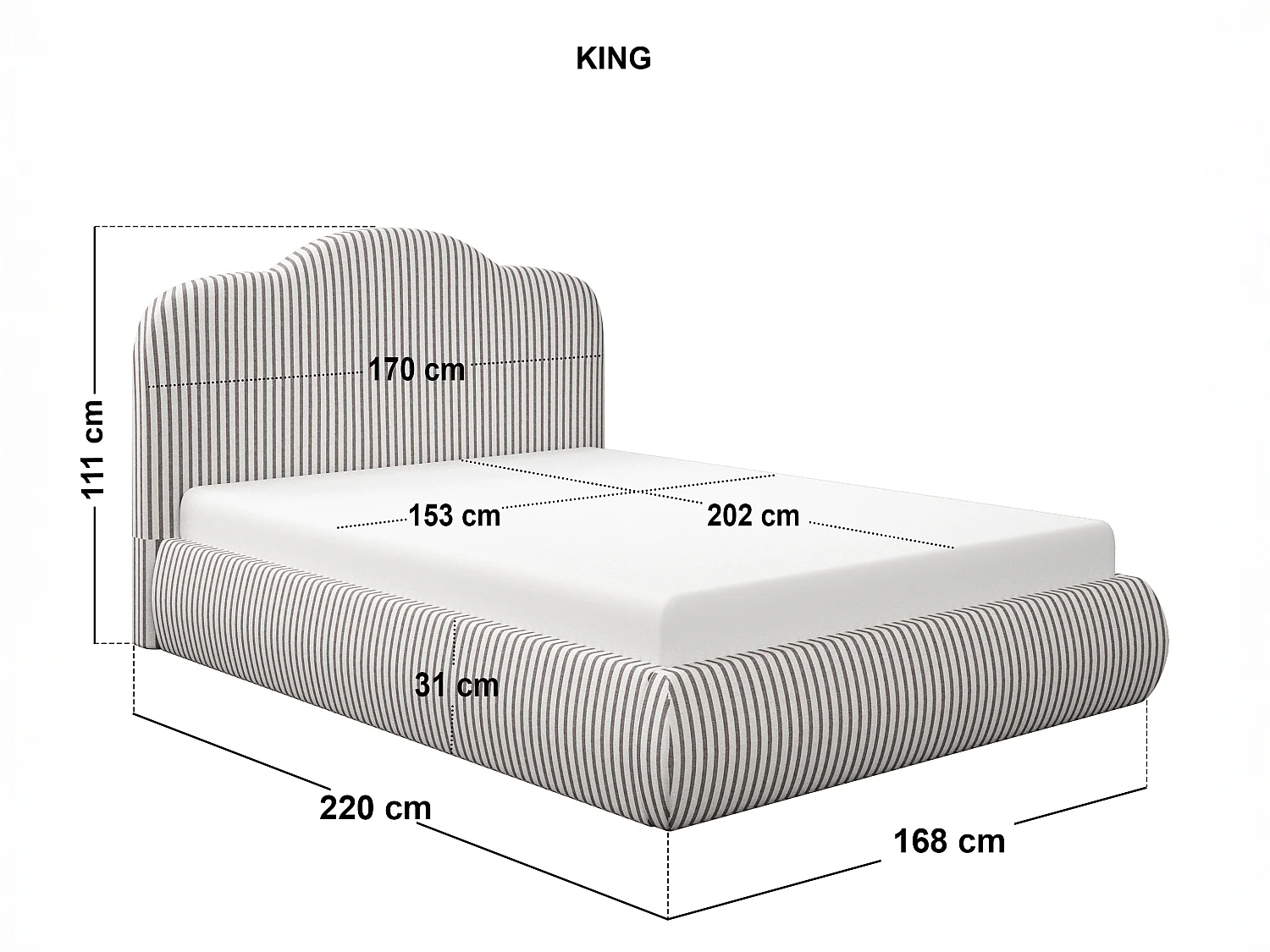 SOLACE+CO Skylynn Cloud Ottoman Kingsize Bed Brown