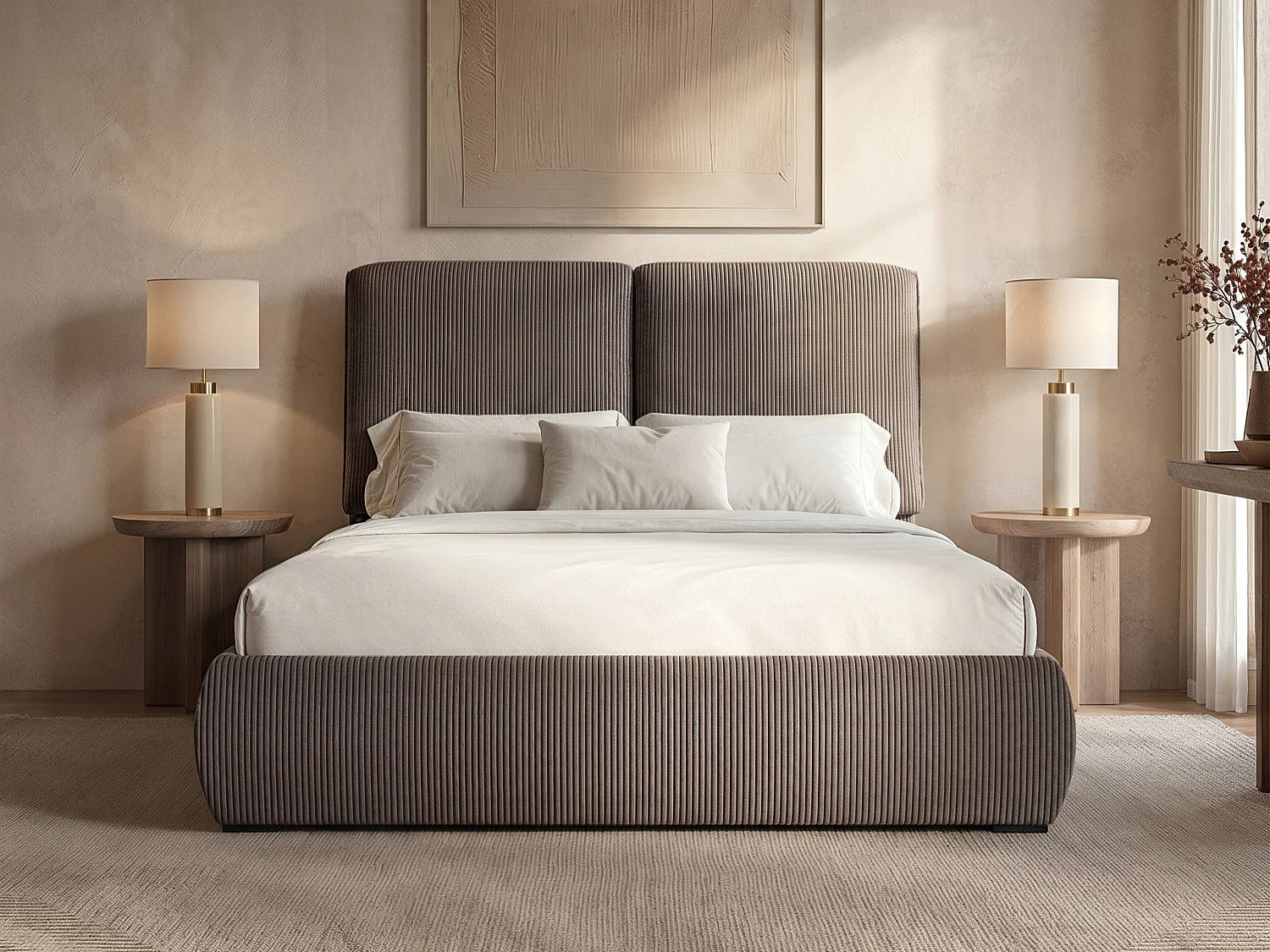 SOLACE+CO Lydia Kingsize Ottoman Bed Brown