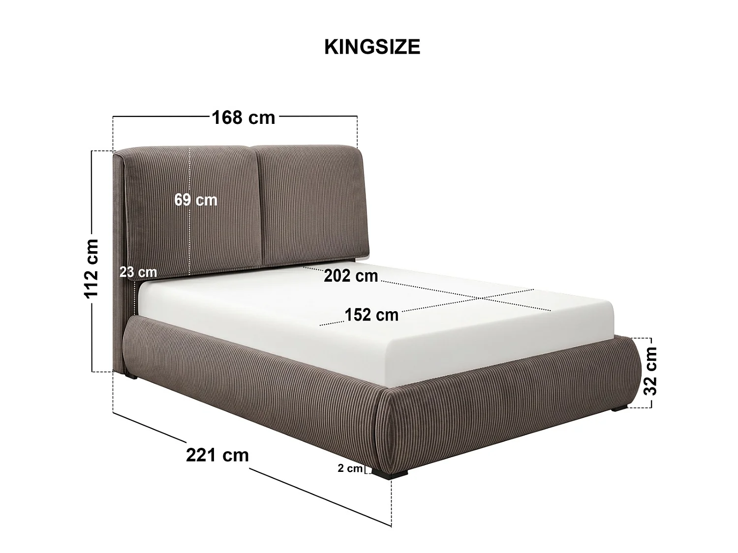 SOLACE+CO Lydia Kingsize Ottoman Bed Brown