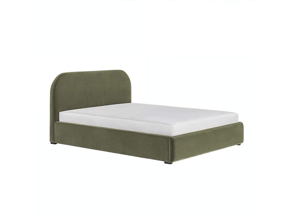 Flair Alba Ottoman Bed Khaki Green Velvet Kingsize