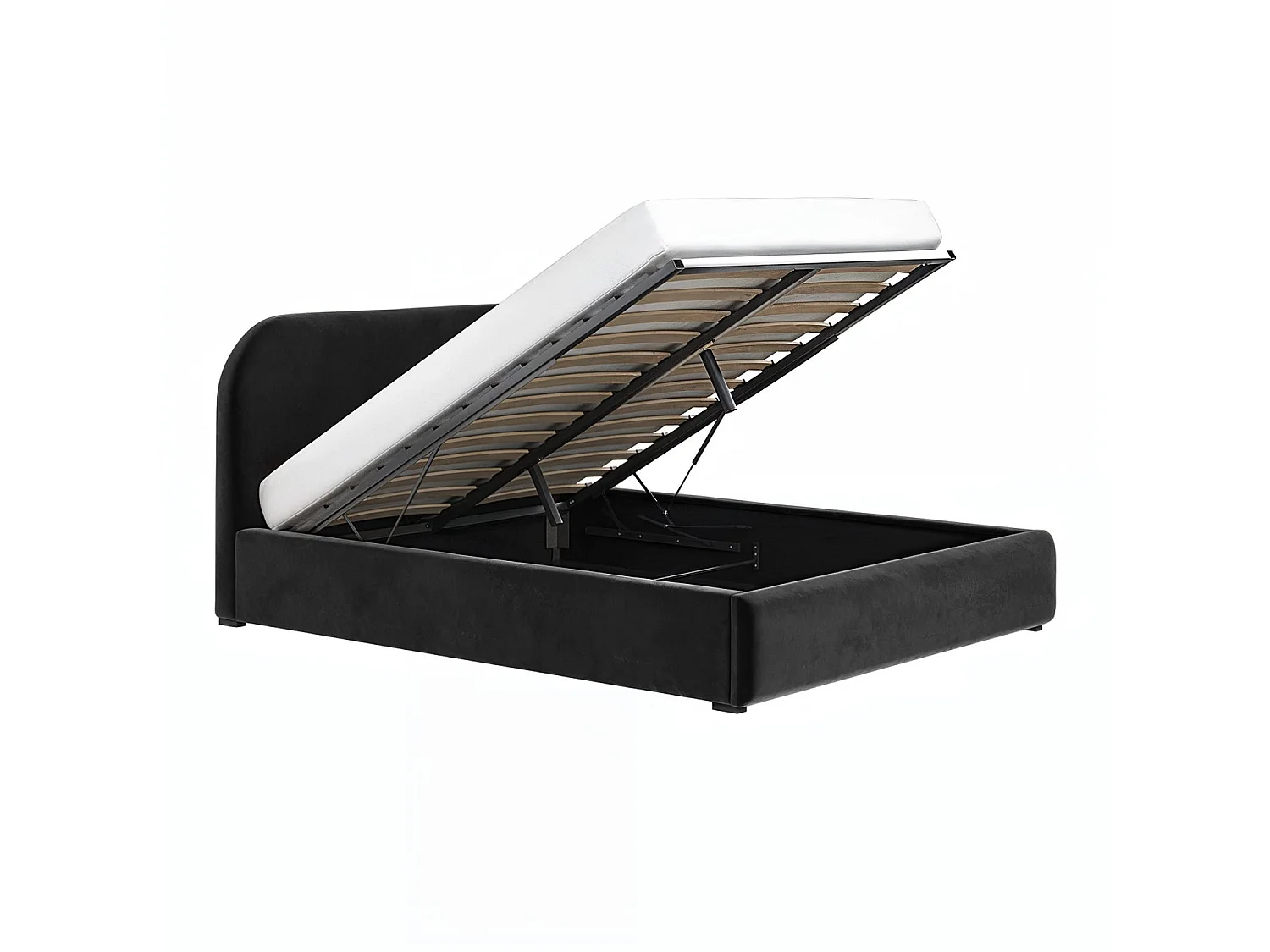 Flair Alba Ottoman Bed Black Velvet Kingsize
