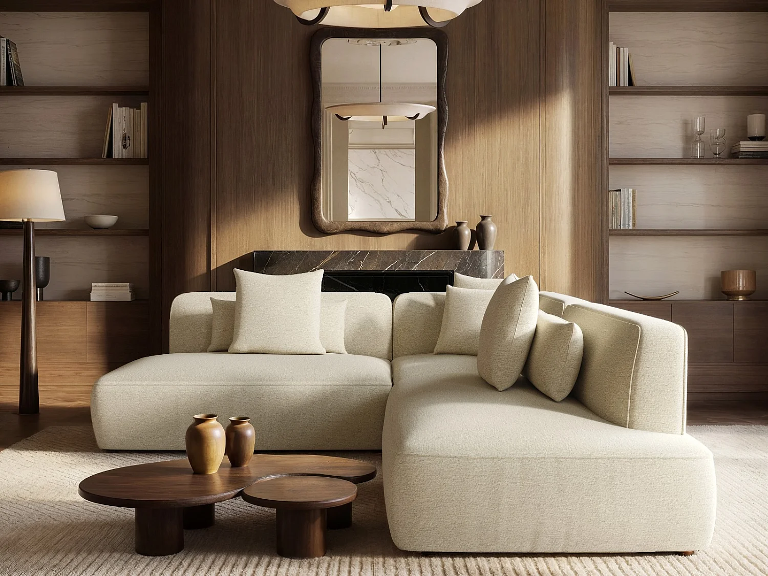 SOLACE+CO Luna Large Sofa Beige Chenille