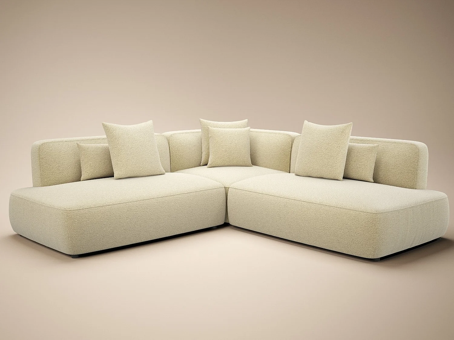 SOLACE+CO Luna Large Sofa Beige Chenille