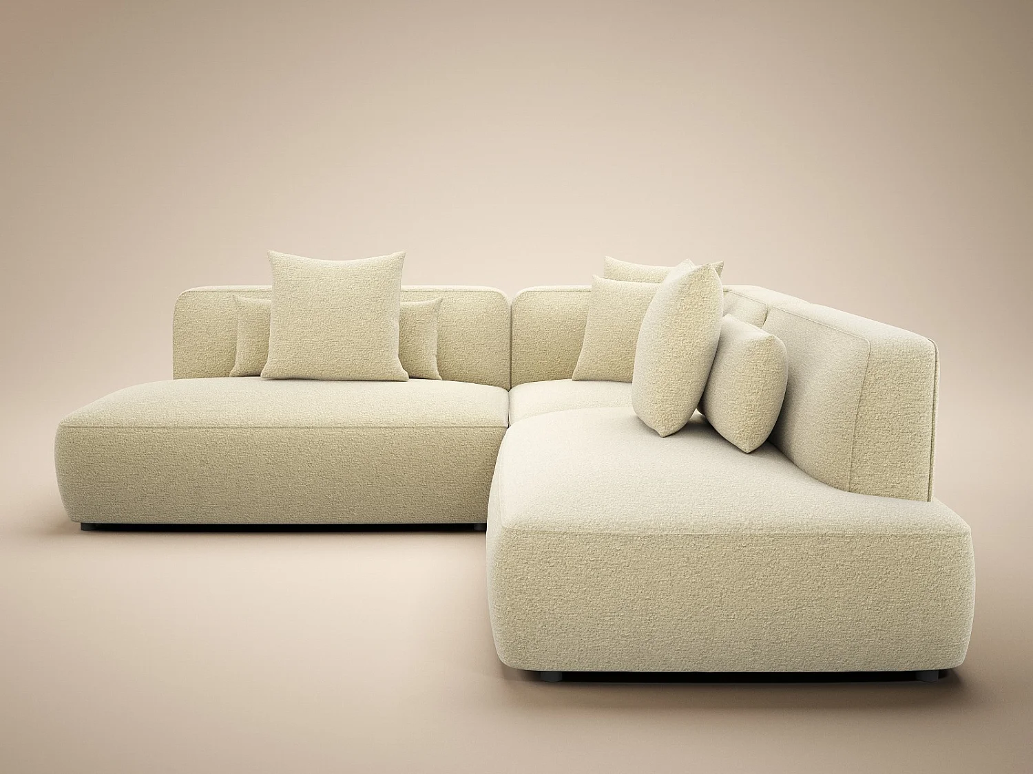 SOLACE+CO Luna Large Sofa Beige Chenille