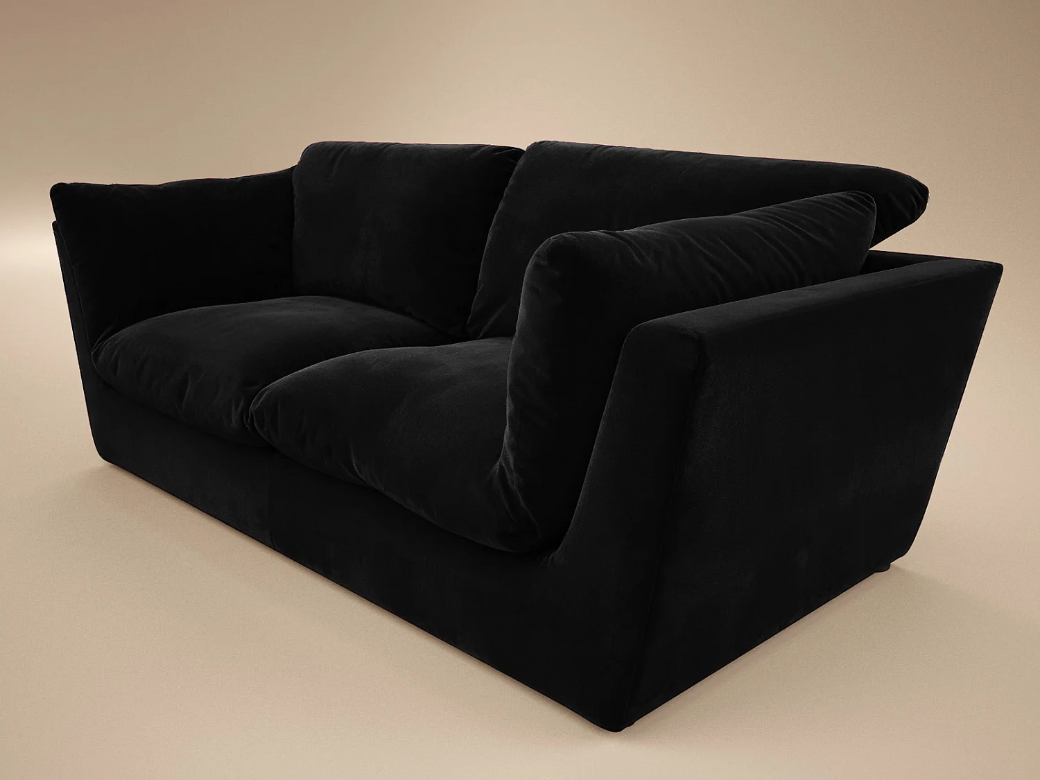 SOLACE+CO Orson 3 Seater Sofa Black Velvet