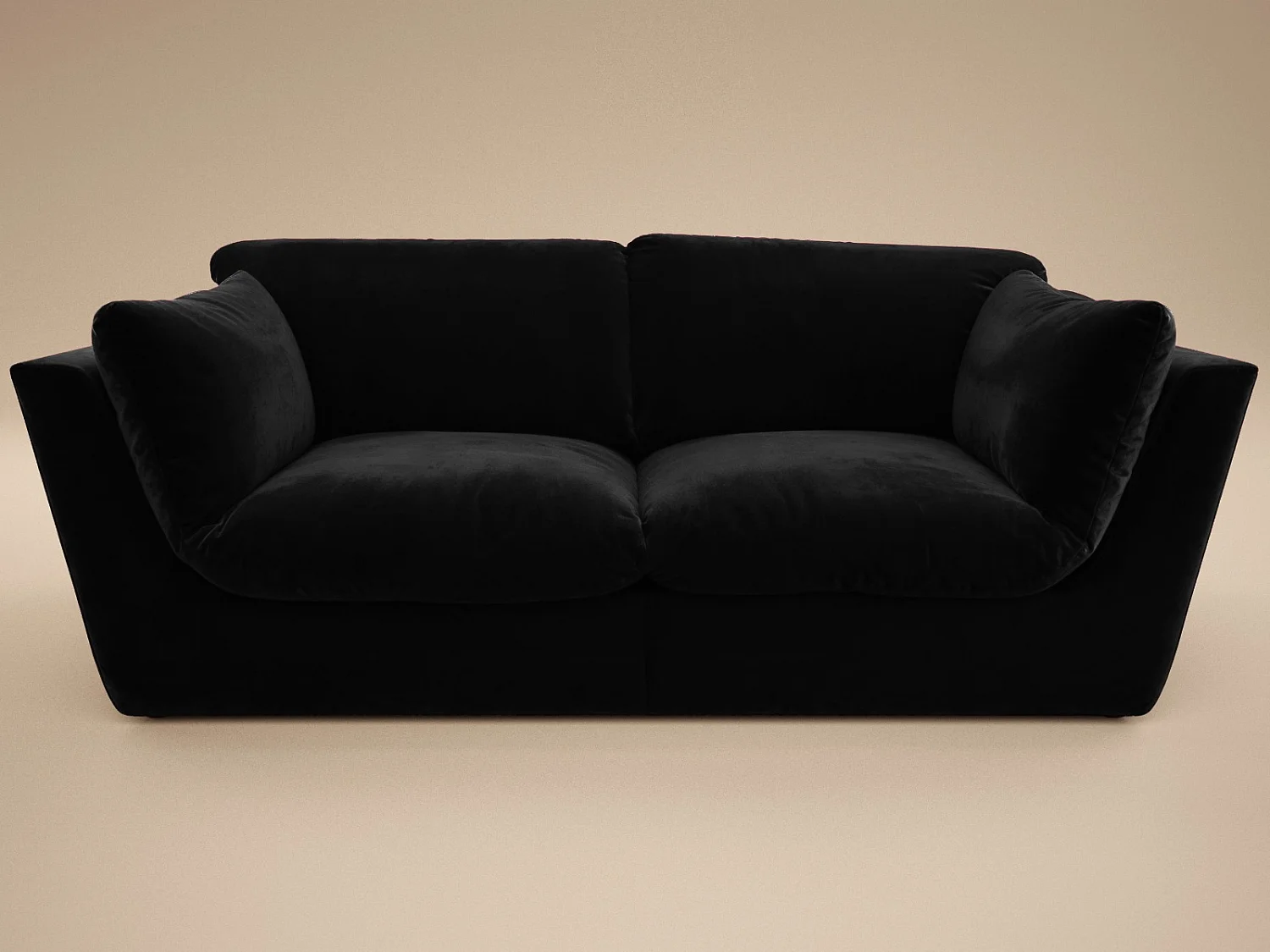 SOLACE+CO Orson 3 Seater Sofa Black Velvet