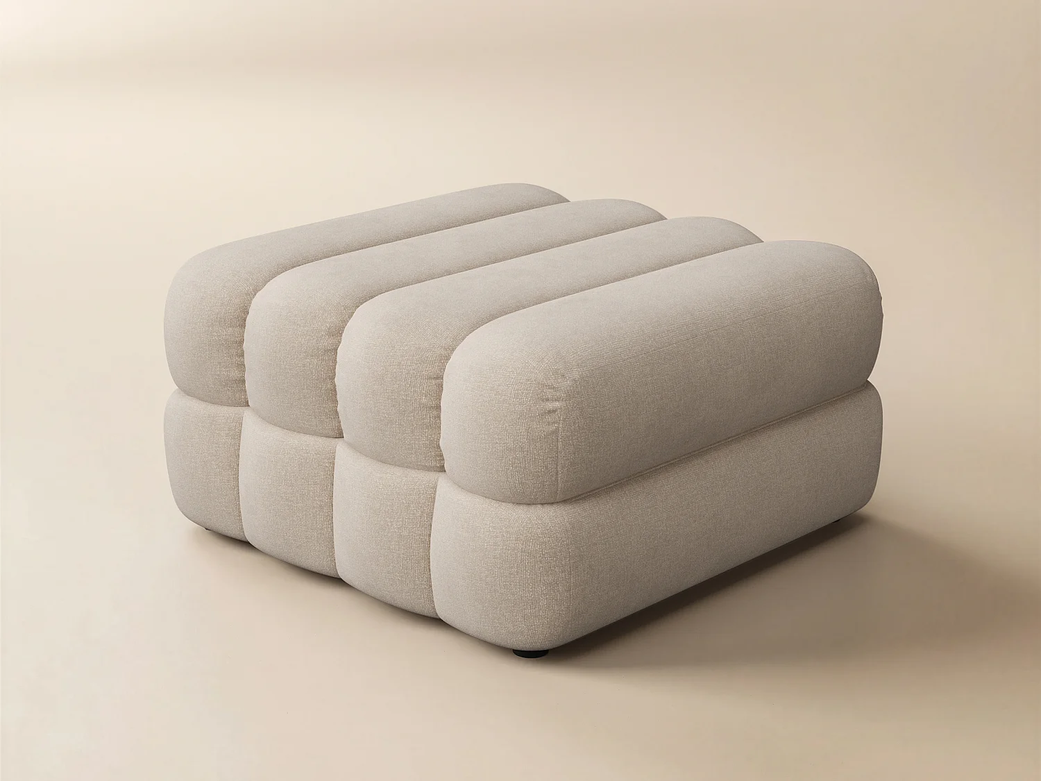 SOLACE+CO Halle Loveseat with Footstool - Beige