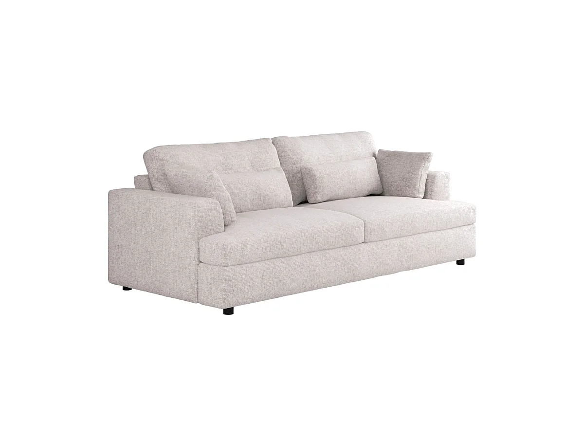 SOLACE+CO Drew 3 Seater Cream Chenille Sofa