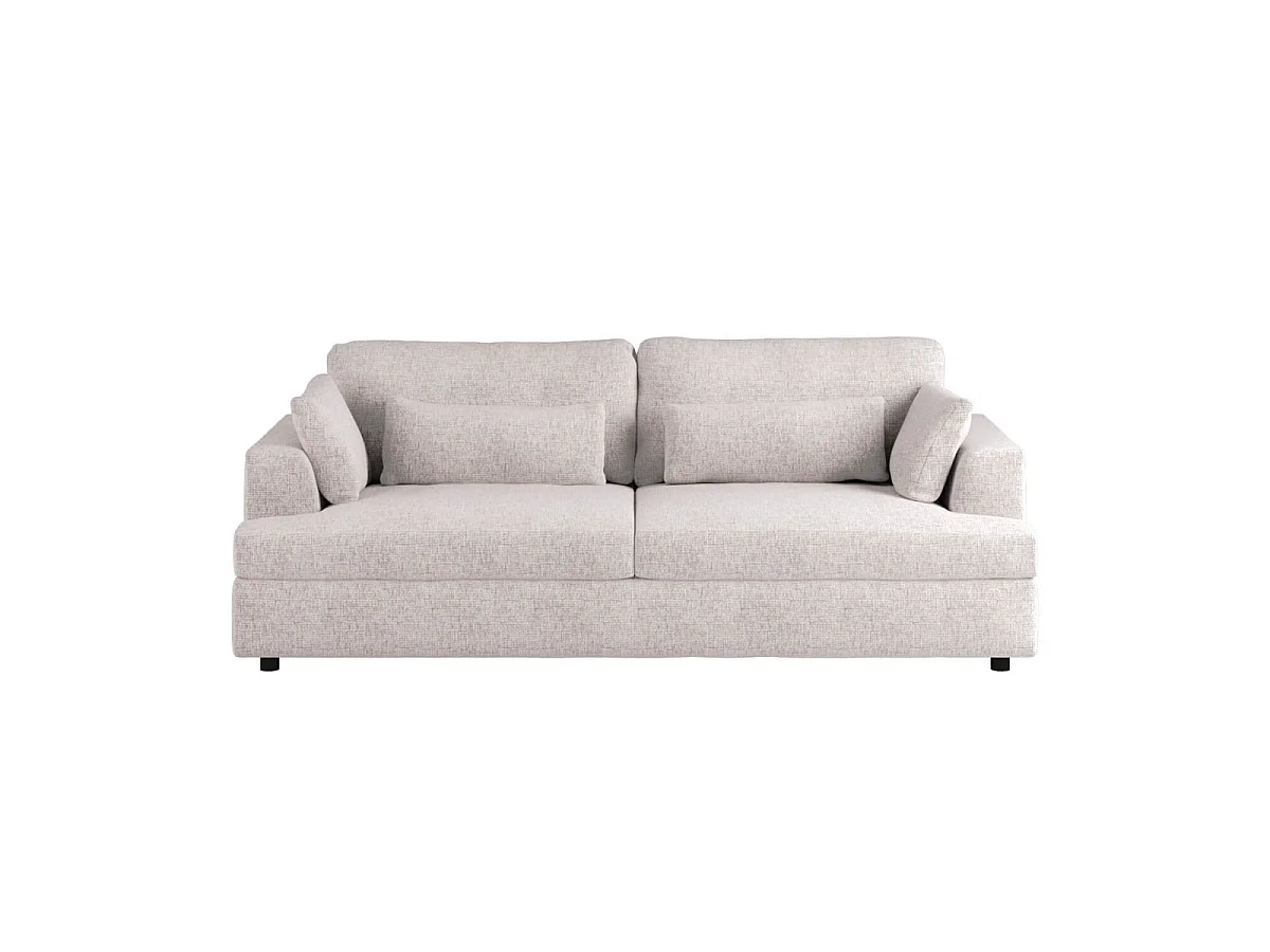 SOLACE+CO Drew 3 Seater Cream Chenille Sofa