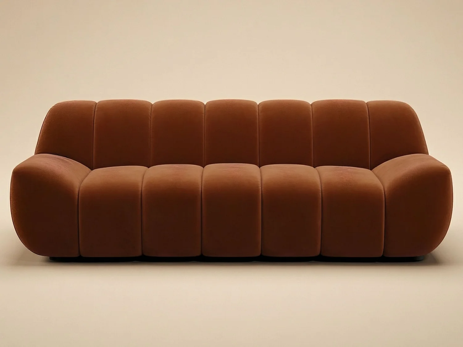 SOLACE+CO Macy Large 3 Seater Sofa Burnt Orange Velvet