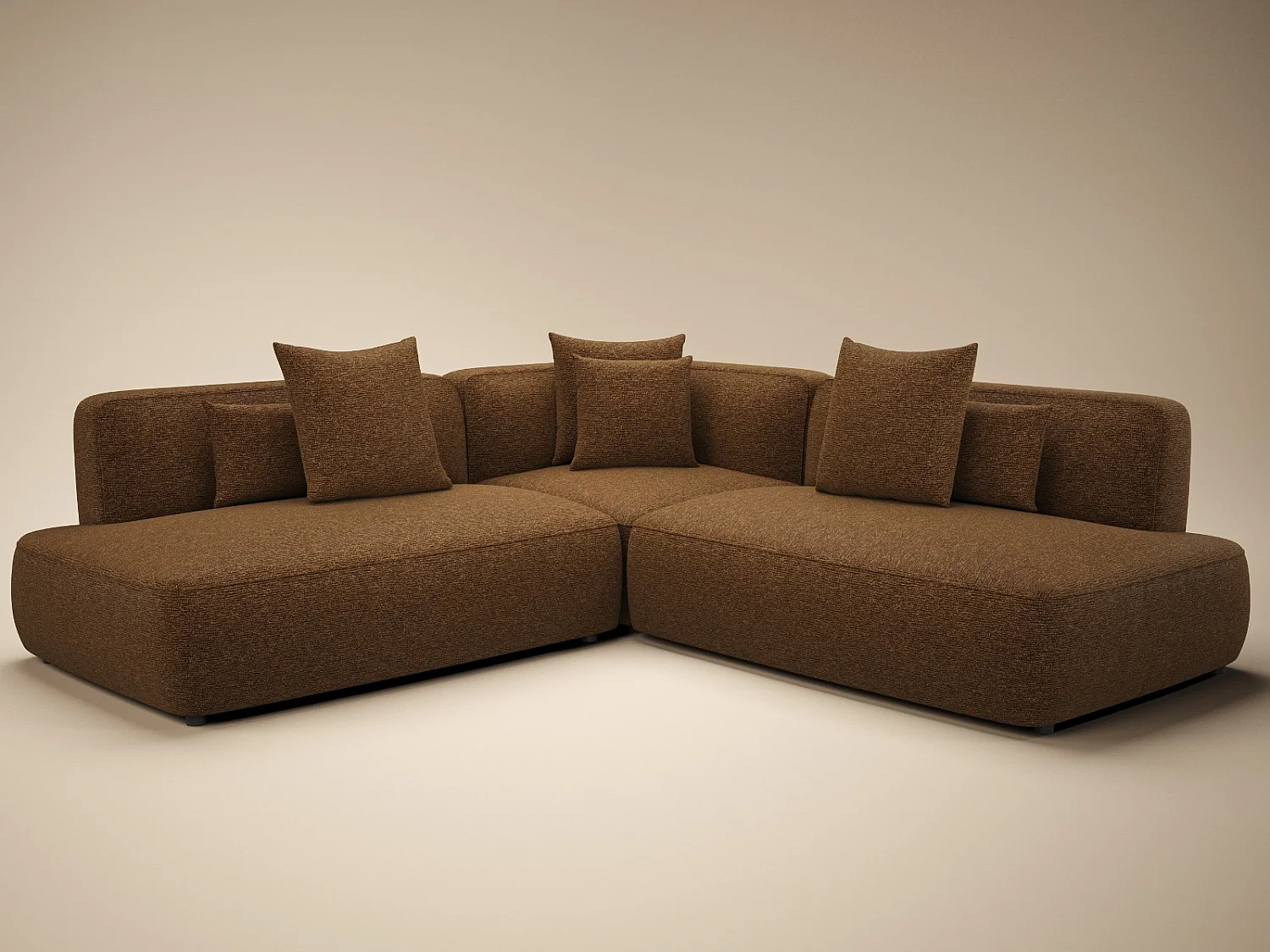 SOLACE+CO Luna Large Sofa Brown Chenille