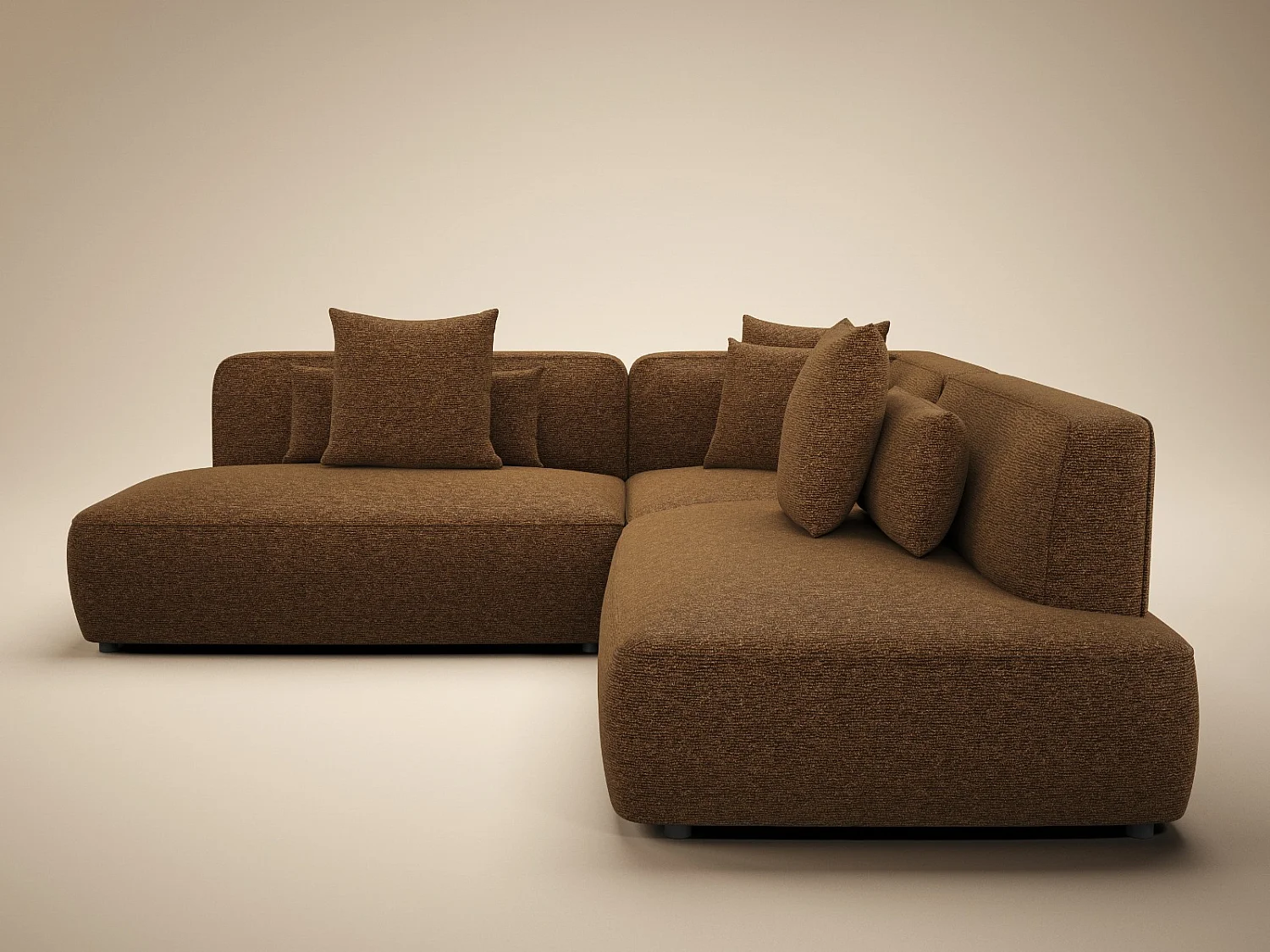 SOLACE+CO Luna Large Sofa Brown Chenille
