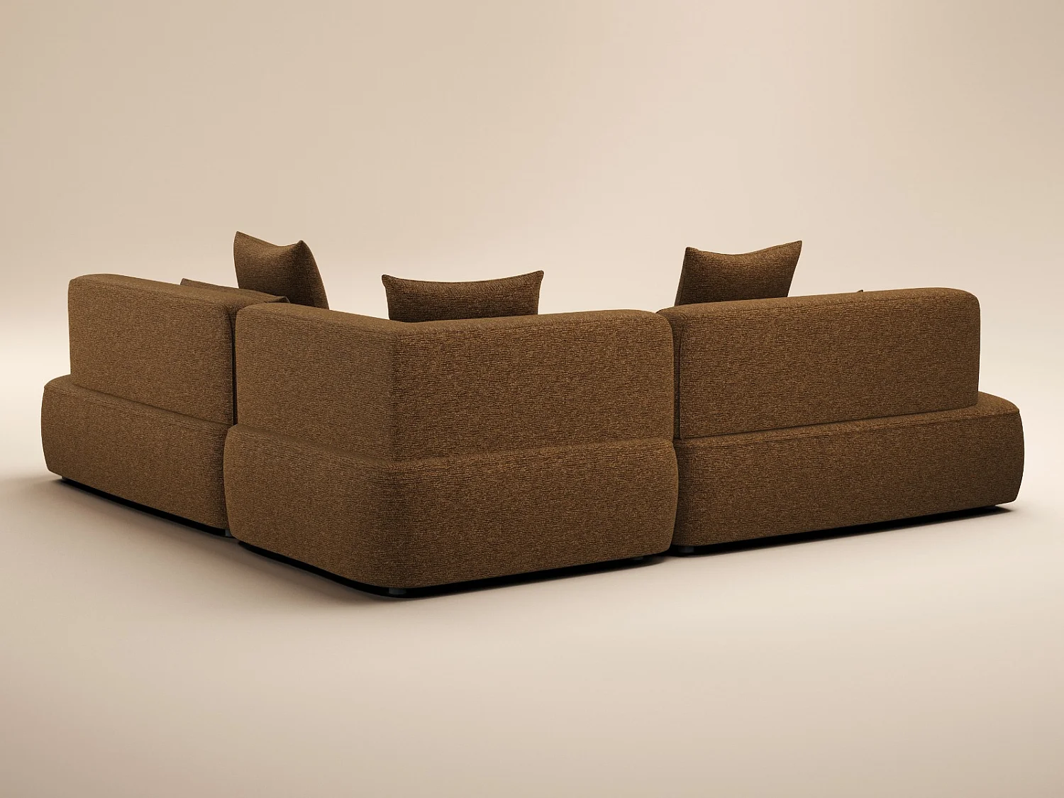SOLACE+CO Luna Large Sofa Brown Chenille