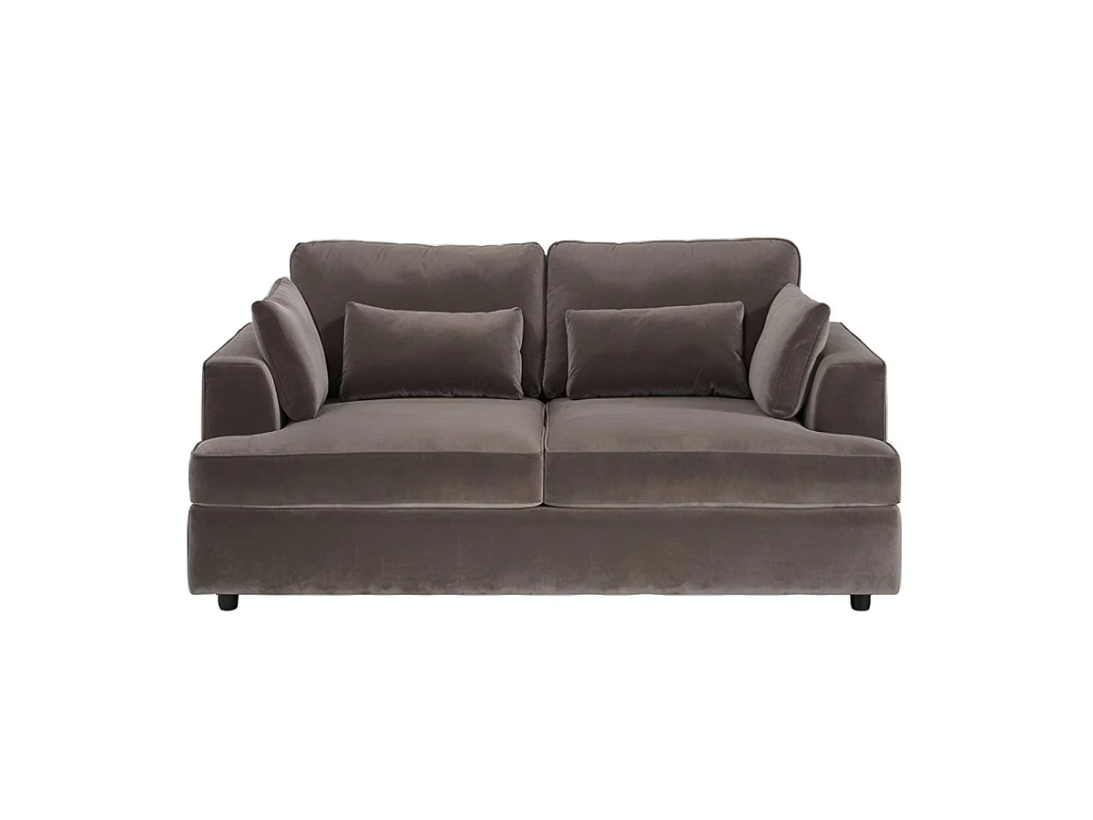 SOLACE+CO Drew 2 Seater Brown Velvet Sofa