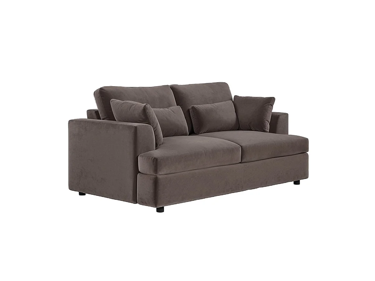 SOLACE+CO Drew 2 Seater Brown Velvet Sofa