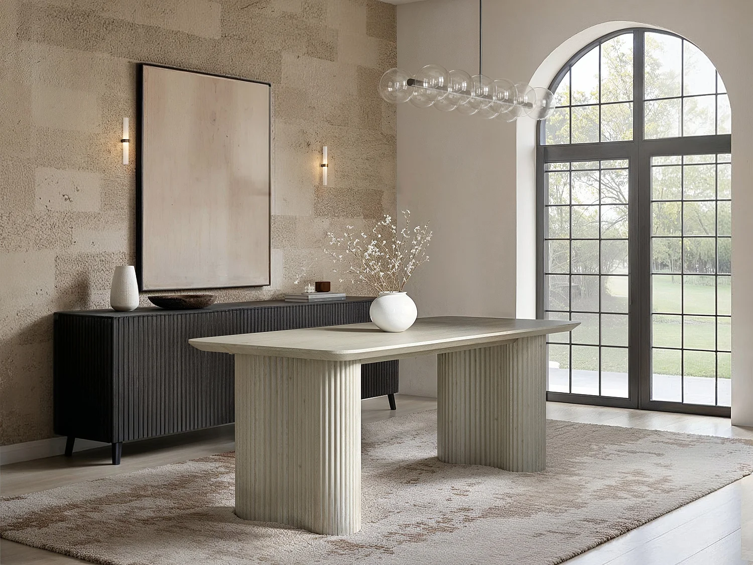 SOLACE+CO Zoya Dining Table with 4 Aiko Chairs Set