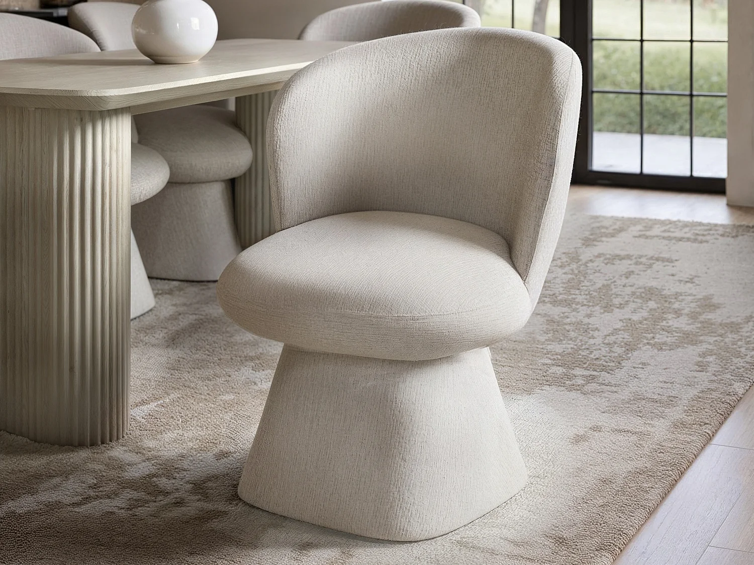 SOLACE+CO Zoya Dining Table with 4 Aiko Chairs Set