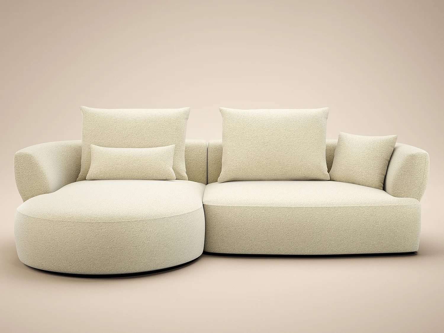 SOLACE+CO Lia Large L Shape Sofa Beige Chenille