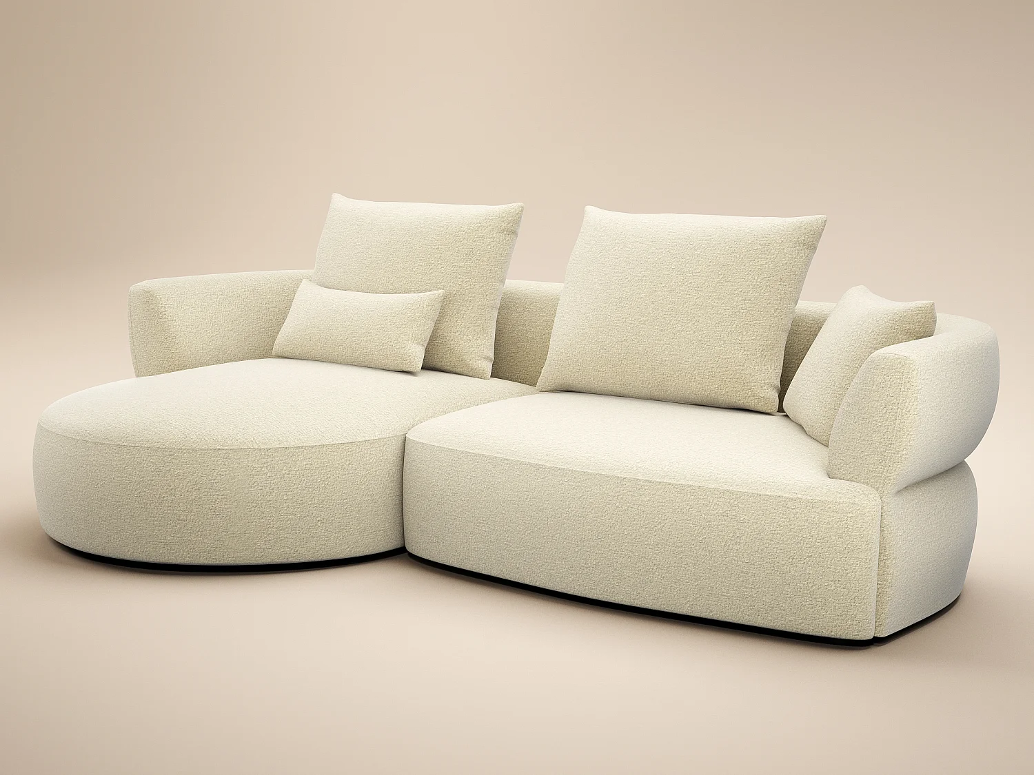 SOLACE+CO Lia Large L Shape Sofa Beige Chenille