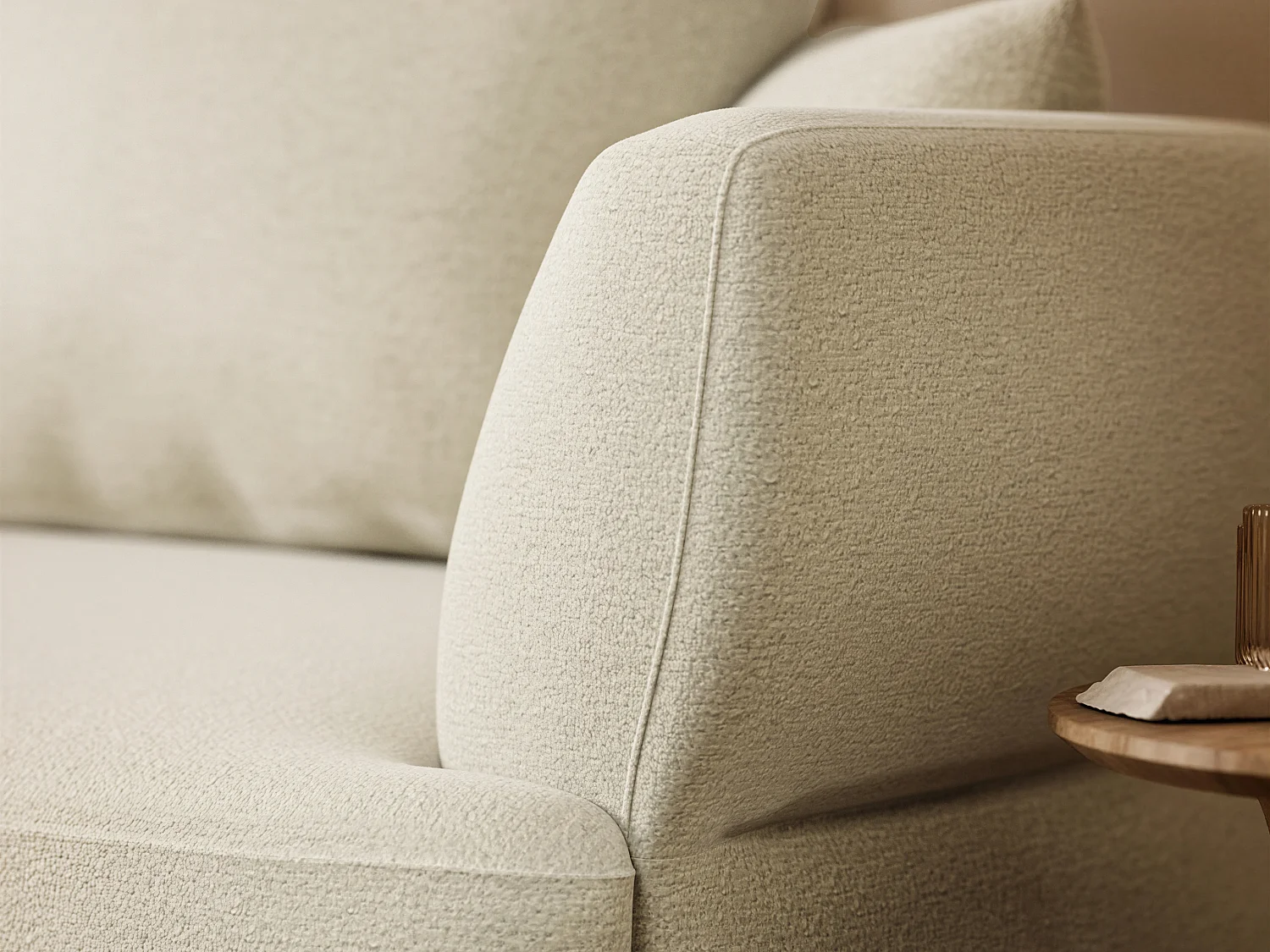 SOLACE+CO Lia Large L Shape Sofa Beige Chenille