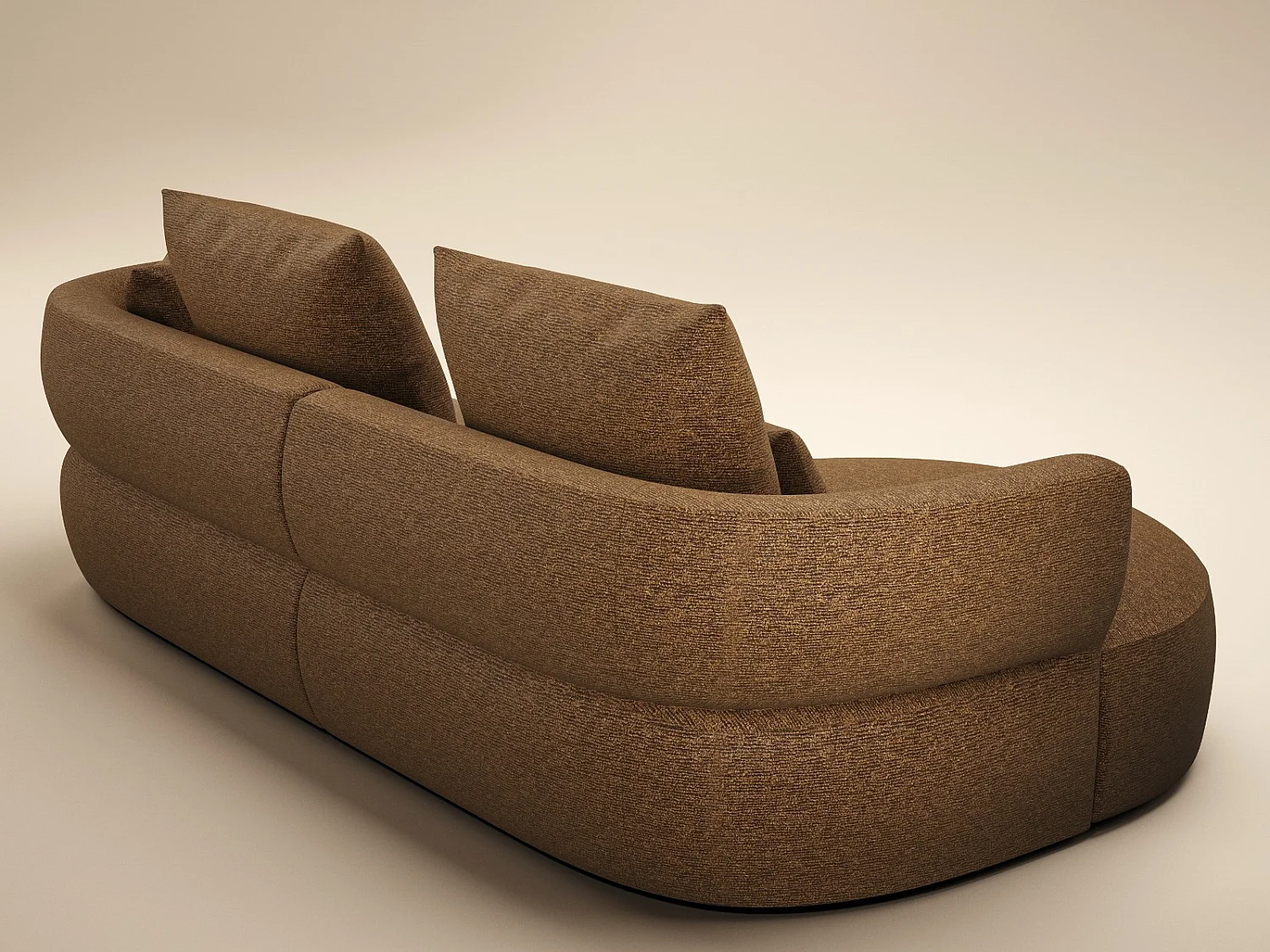 SOLACE+CO Lia Large L Shape Sofa Brown Chenille