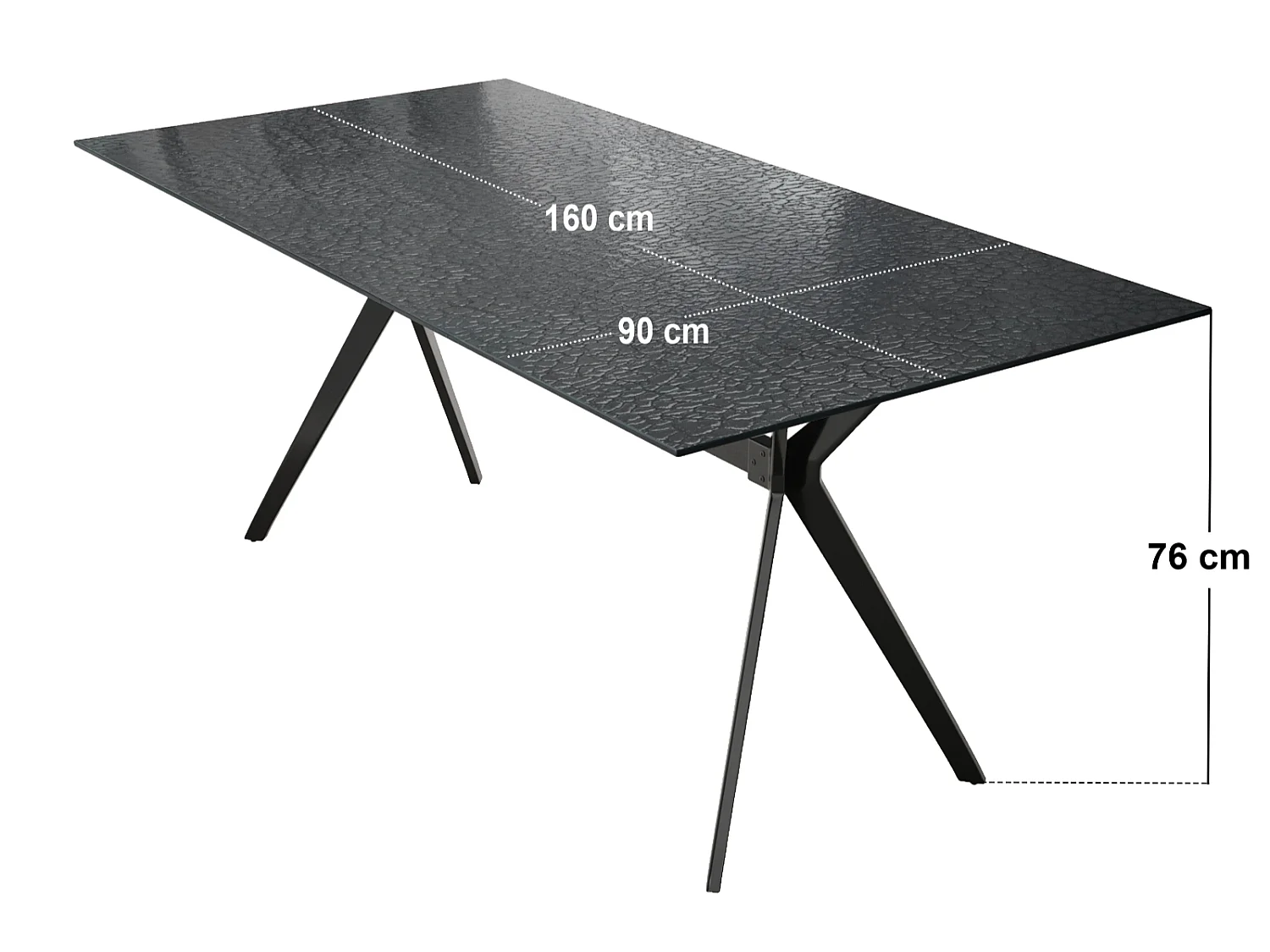 SOLACE+CO Emil Black Glass Rectangle Dining Table & Estella Beige Set of 4