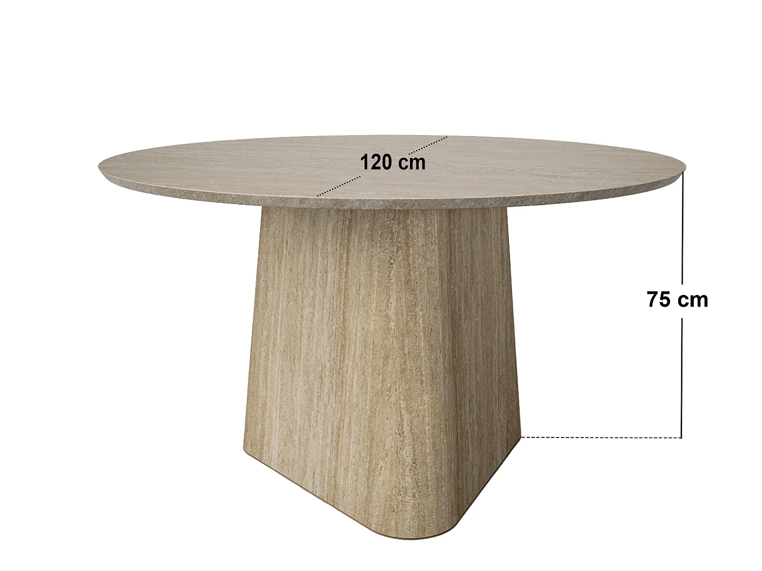 SOLACE+CO Elin Sintered Stone Effect Dining Table & Estella Beige Chair Set of 4