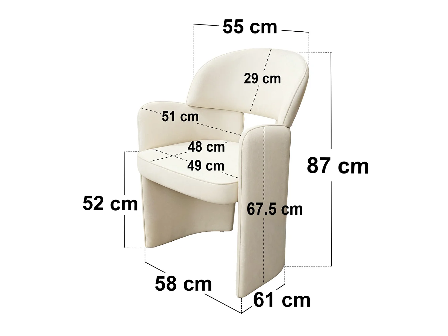 SOLACE+CO Emil Black Dining Table Round & Estella Beige Chair Set of 4