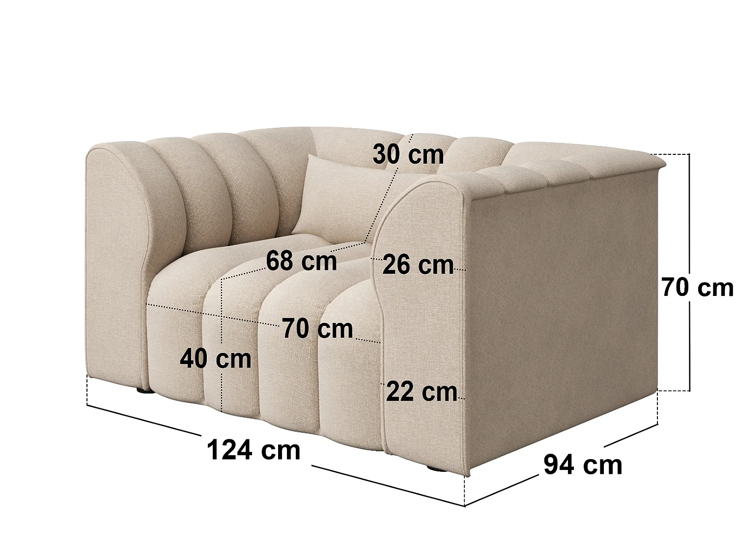 SOLACE+CO Halle Loveseat - Beige
