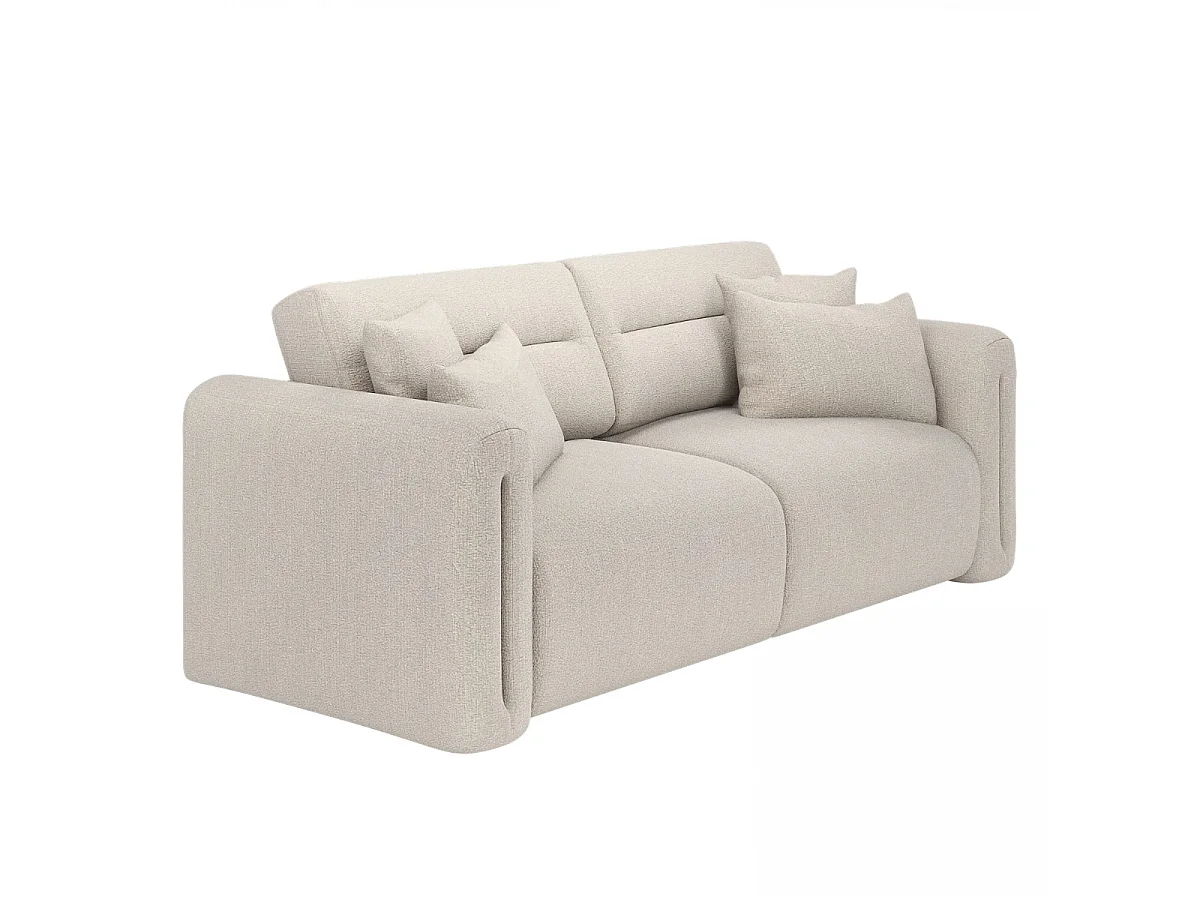SOLACE+CO Mabel 3 Seater Sofa Beige Chenille