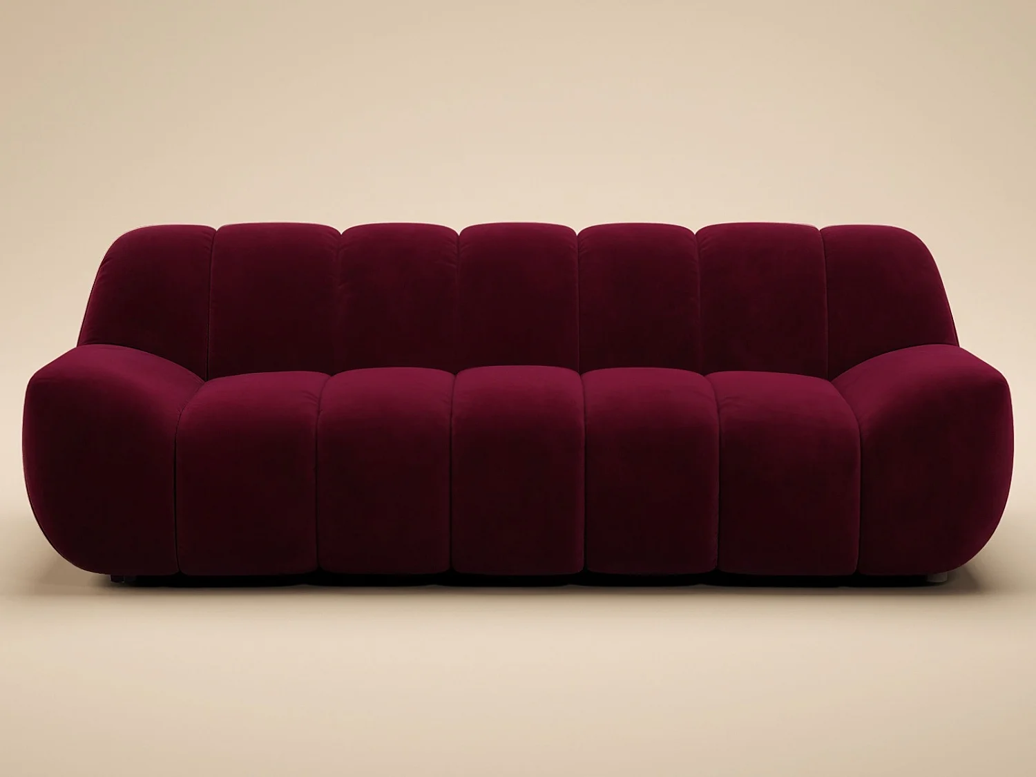 SOLACE+CO Macy Large 3 Seater Sofa Burnt Burgundy Velvet