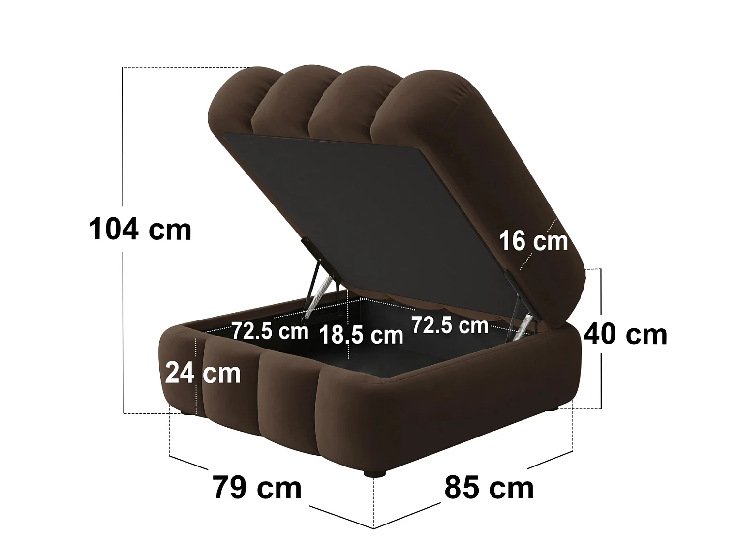 SOLACE+CO Halle Loveseat with Footstool - Brown