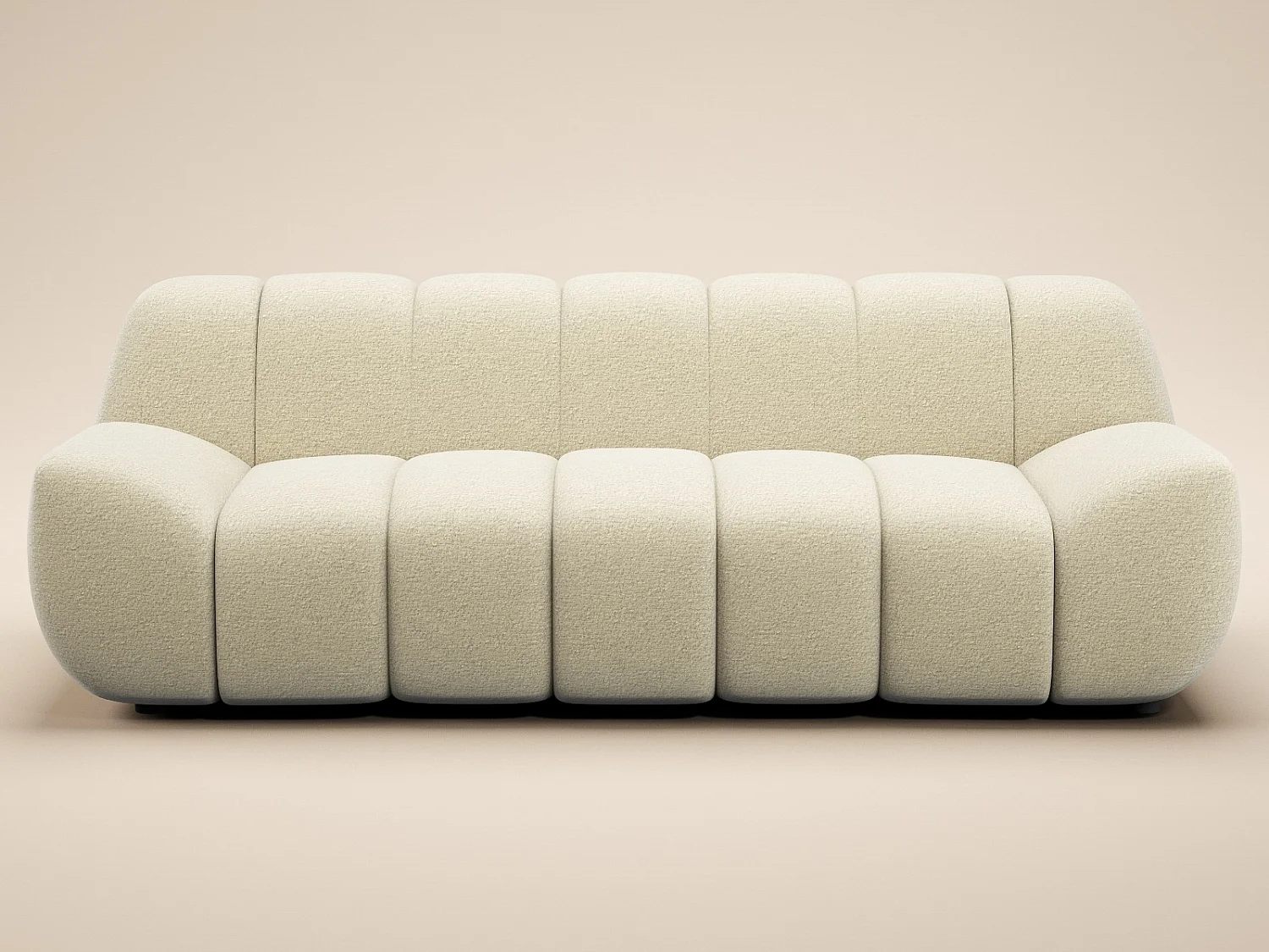 SOLACE+CO Macy Large 3 Seater Sofa Beige Chenille
