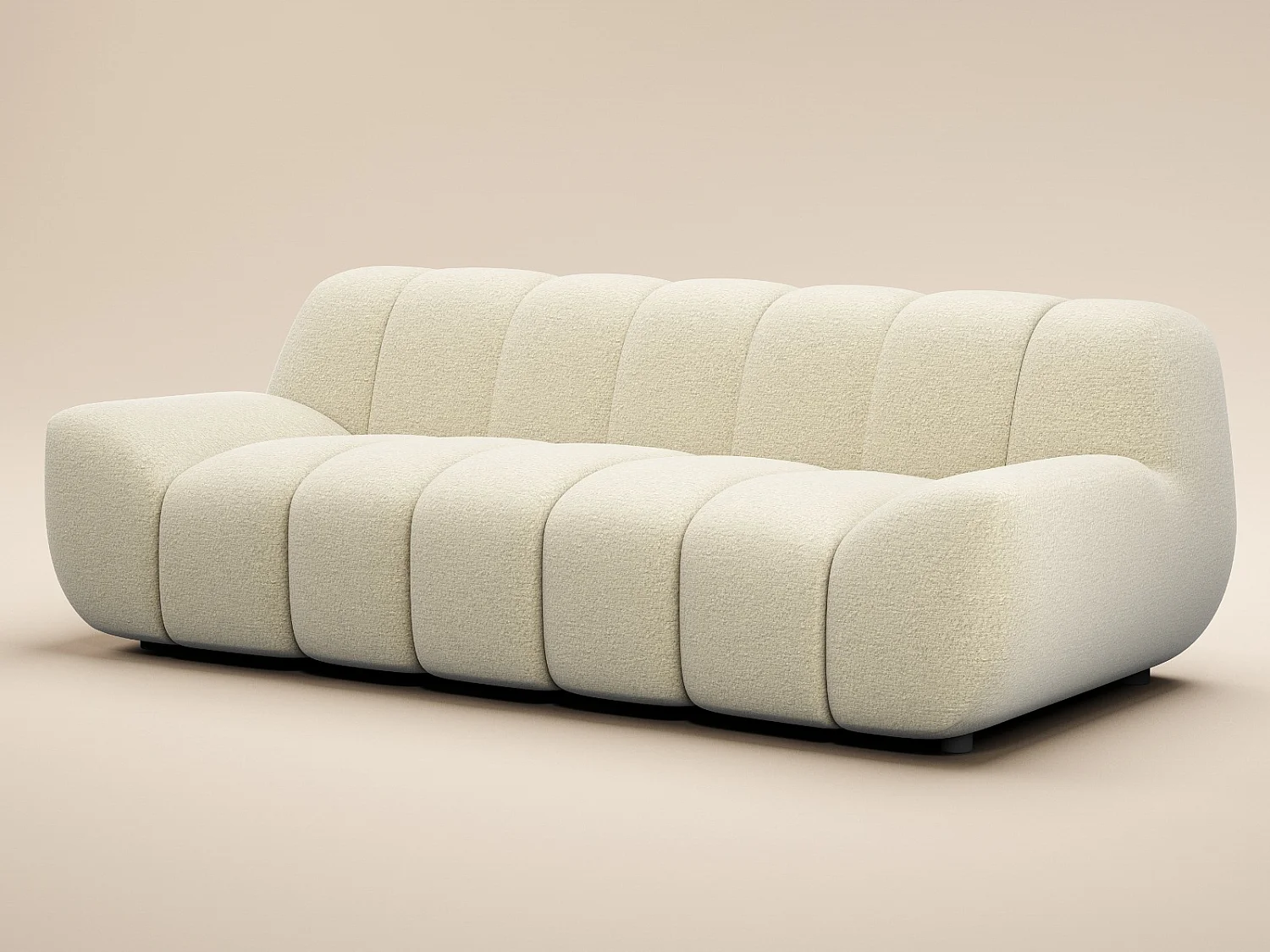SOLACE+CO Macy Large 3 Seater Sofa Beige Chenille