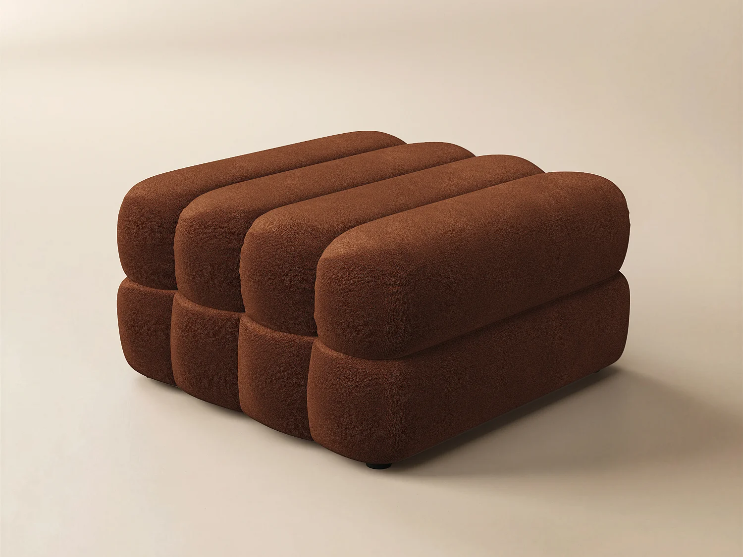 SOLACE+CO Halle Loveseat with Footstool - Burnt Orange