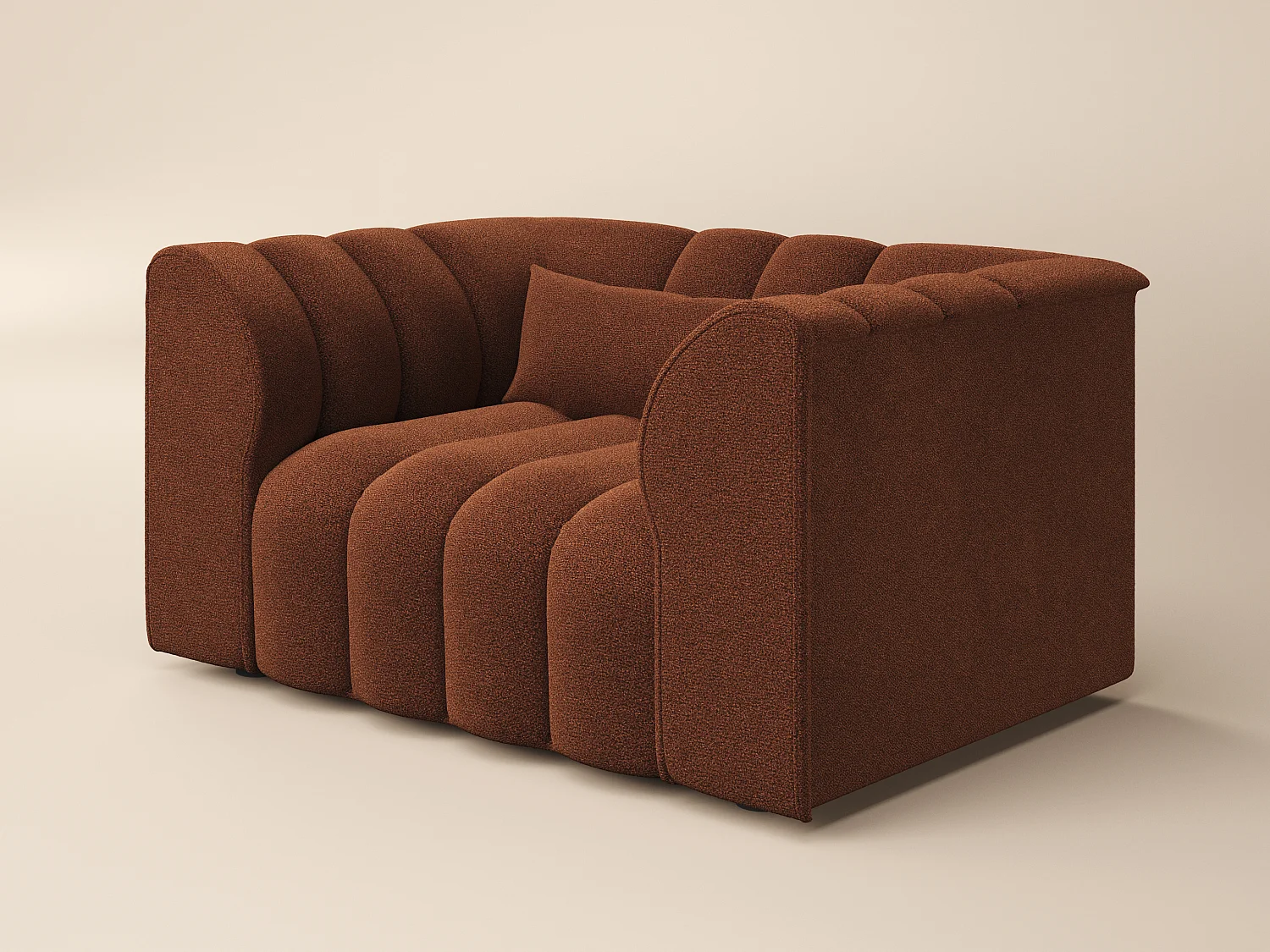 SOLACE+CO Halle Loveseat with Footstool - Burnt Orange