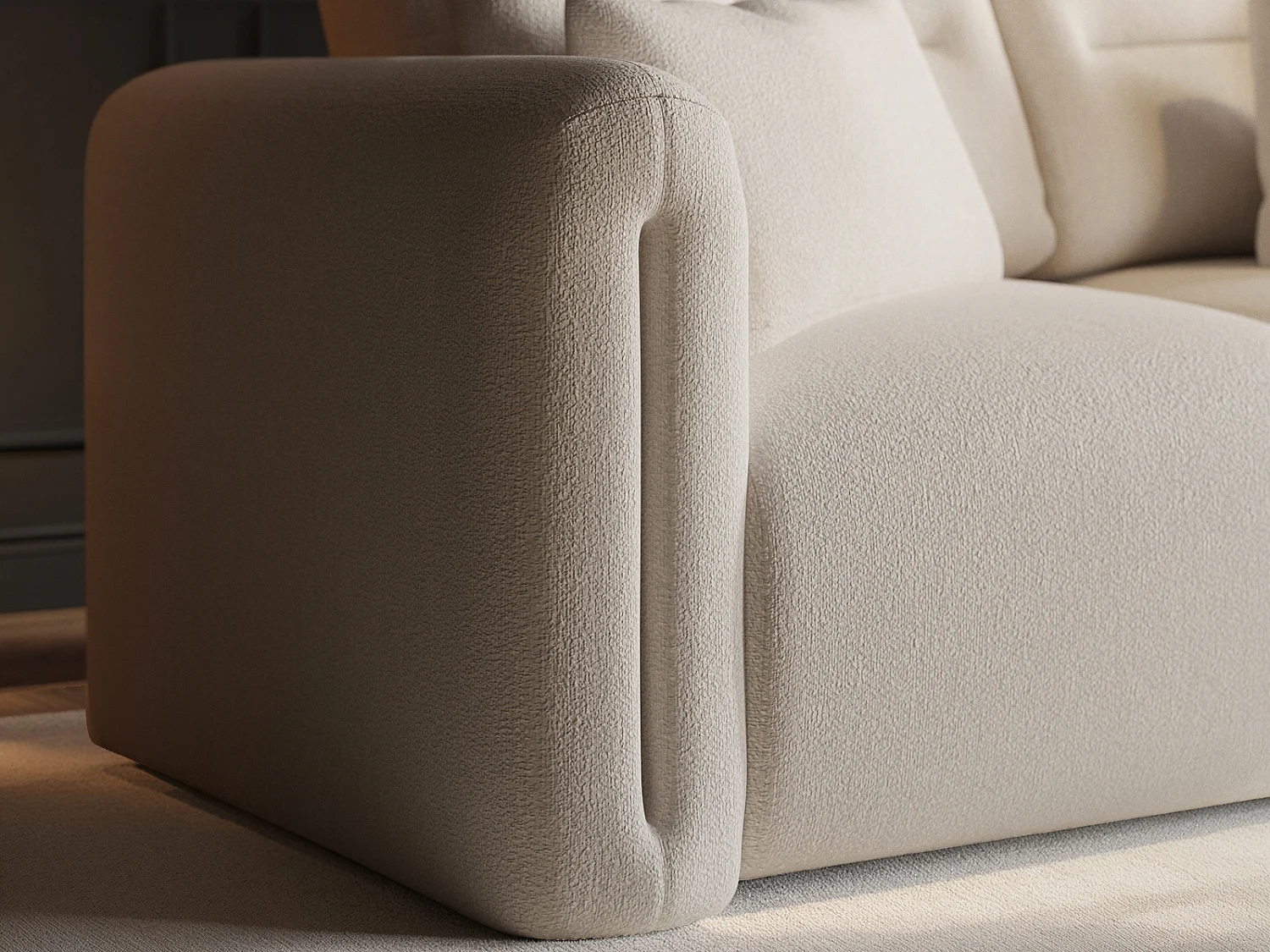 SOLACE+CO Mabel 2 Seater Sofa Beige Chenille