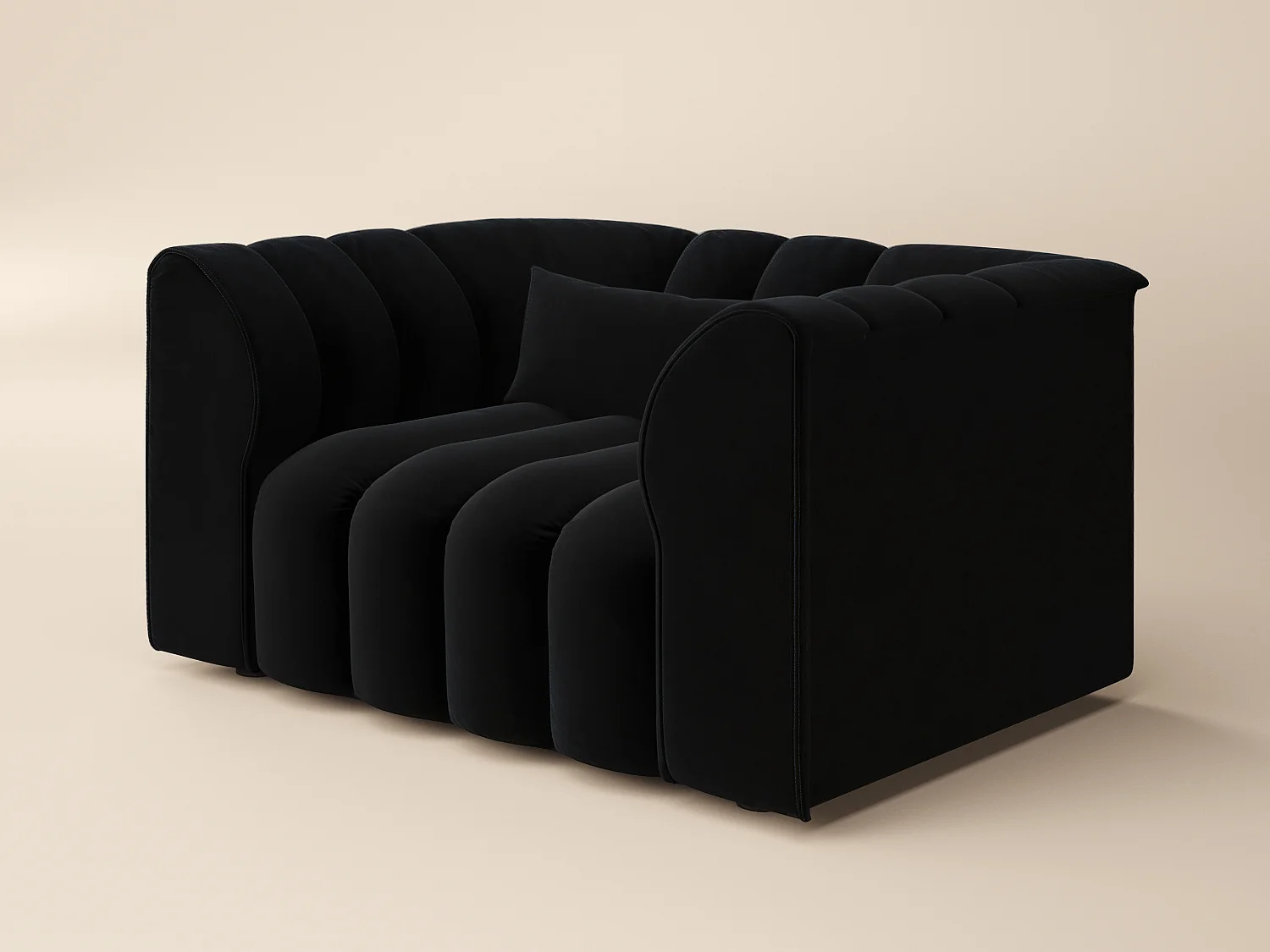 SOLACE+CO Halle Loveseat - Black