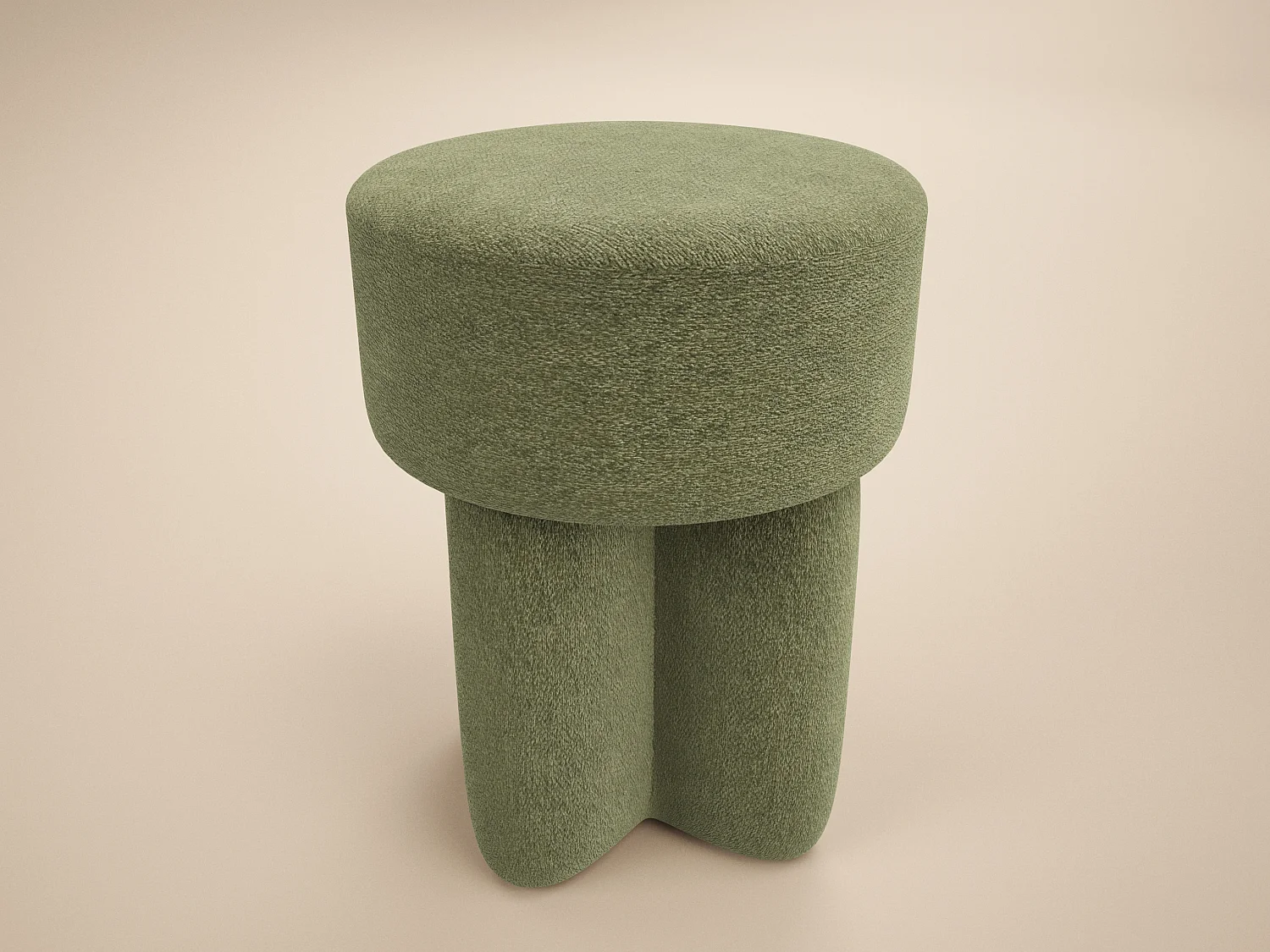 SOLACE+CO Astrid Fabric Pouffe Olive Green
