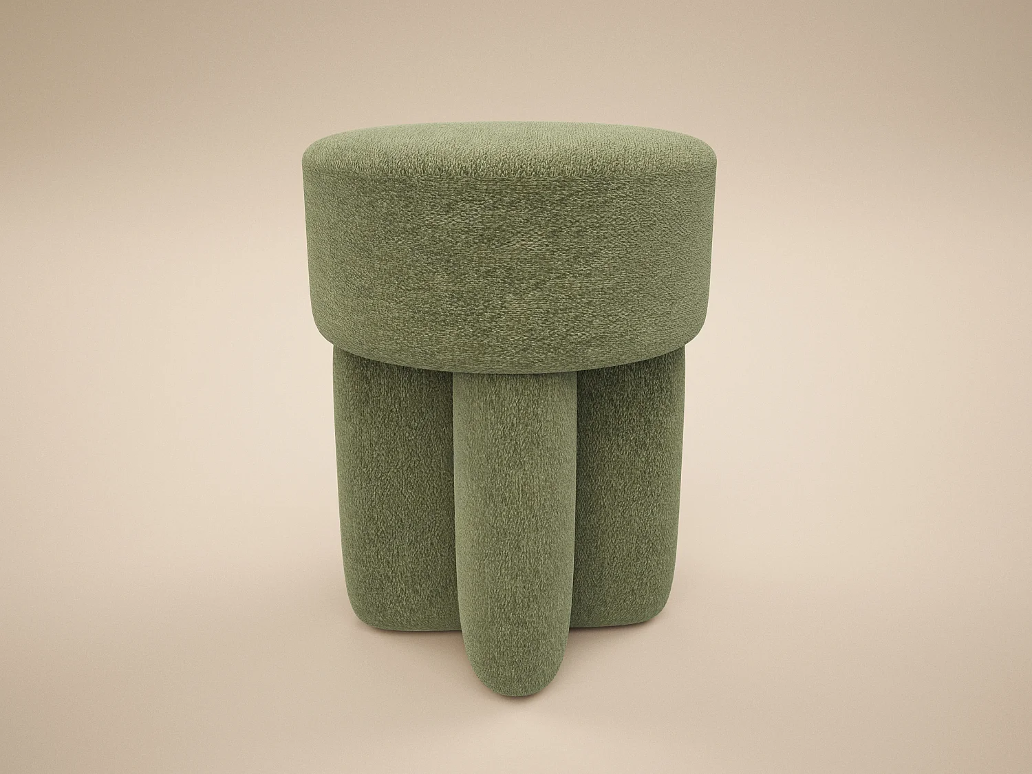 SOLACE+CO Astrid Fabric Pouffe Olive Green